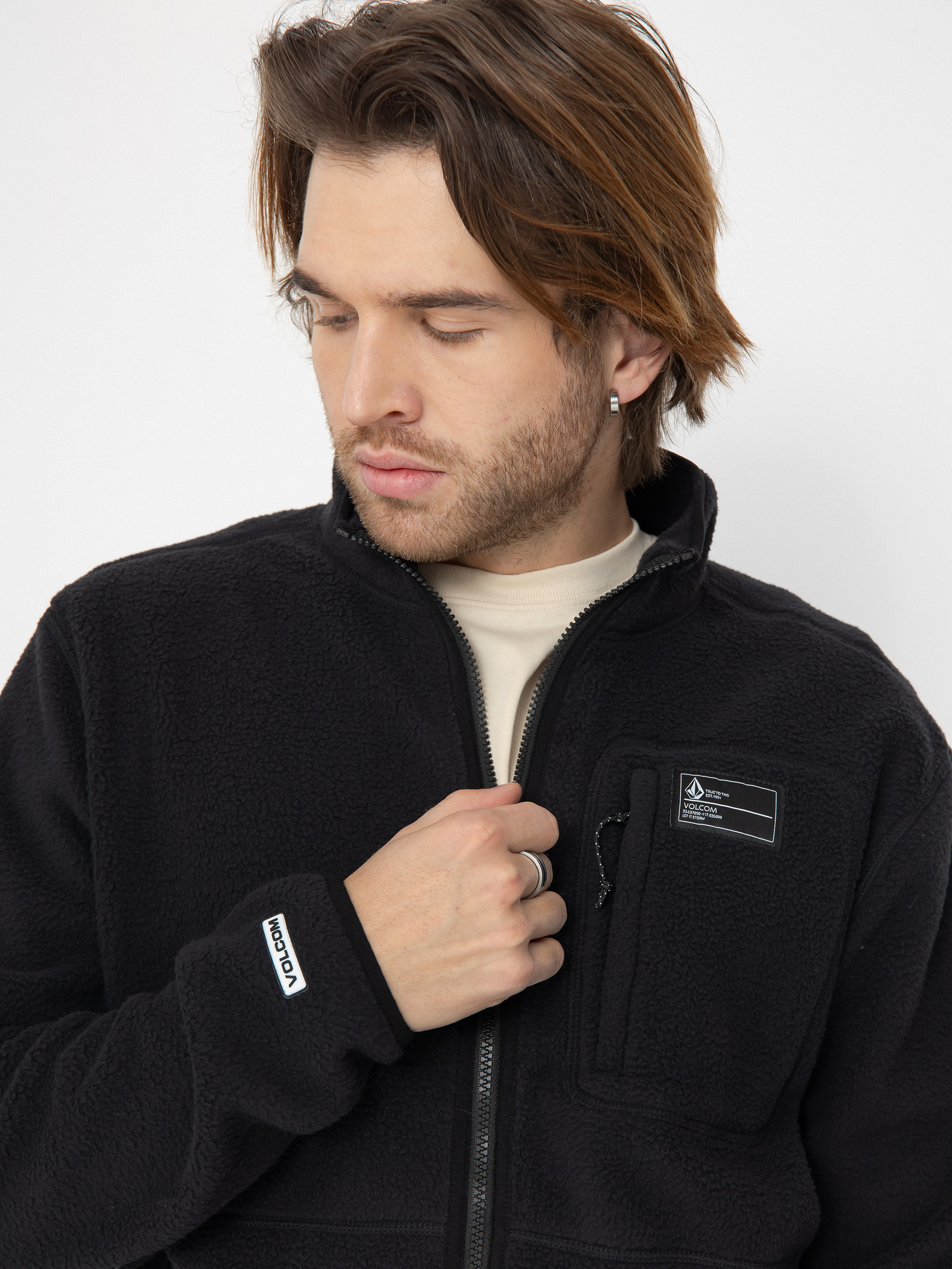 Чоловіча Термосвітшот Volcom Fleecer Full Zip (black)