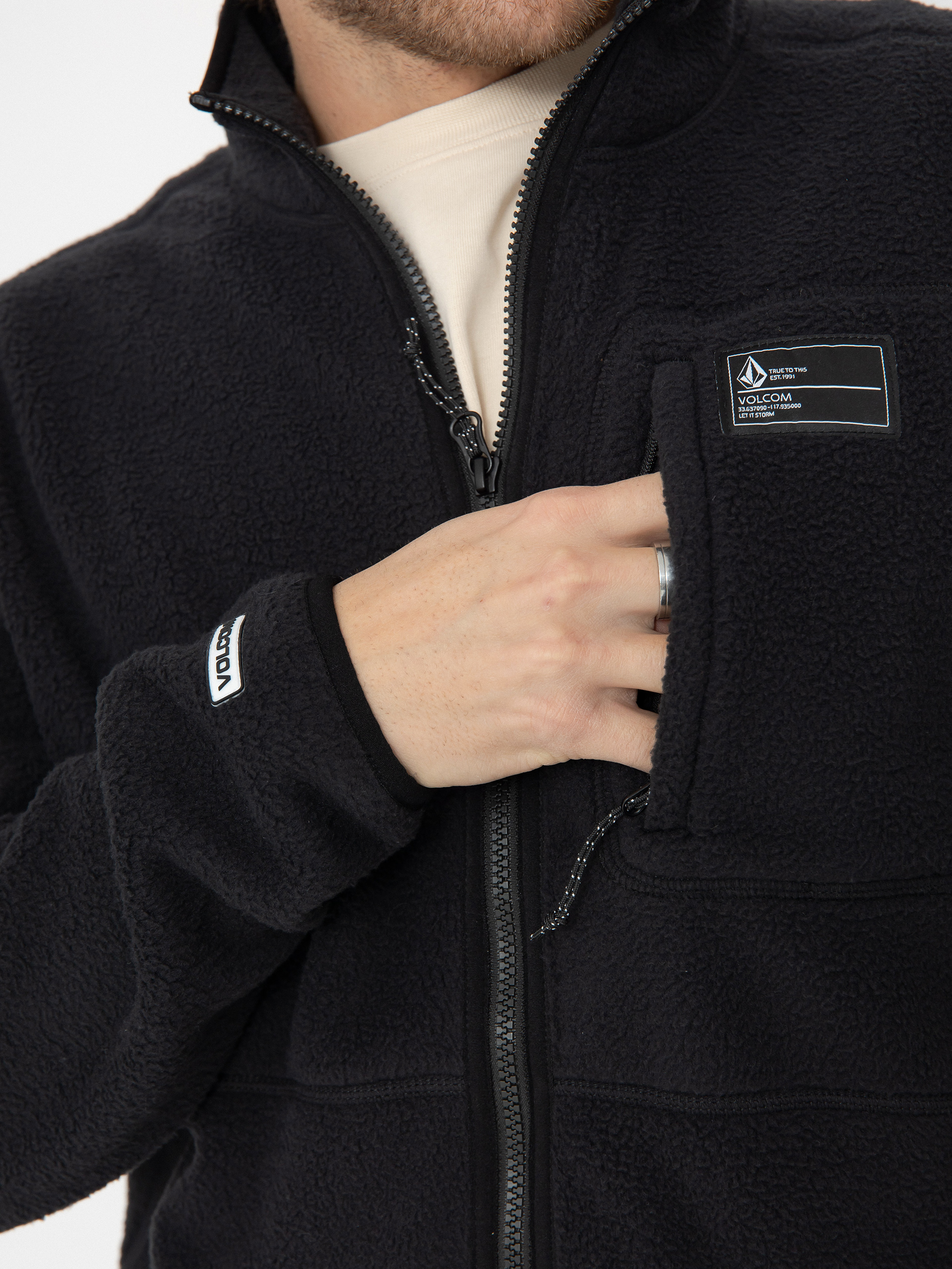 Чоловіча Термосвітшот Volcom Fleecer Full Zip (black)