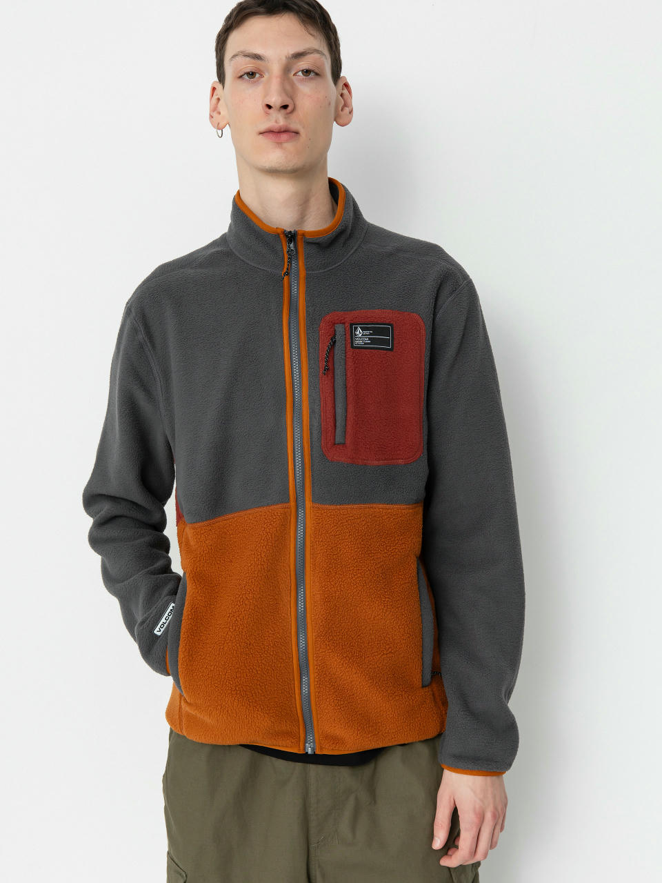 Чоловіча Термосвітшот Volcom Fleecer Full Zip (charcoal)