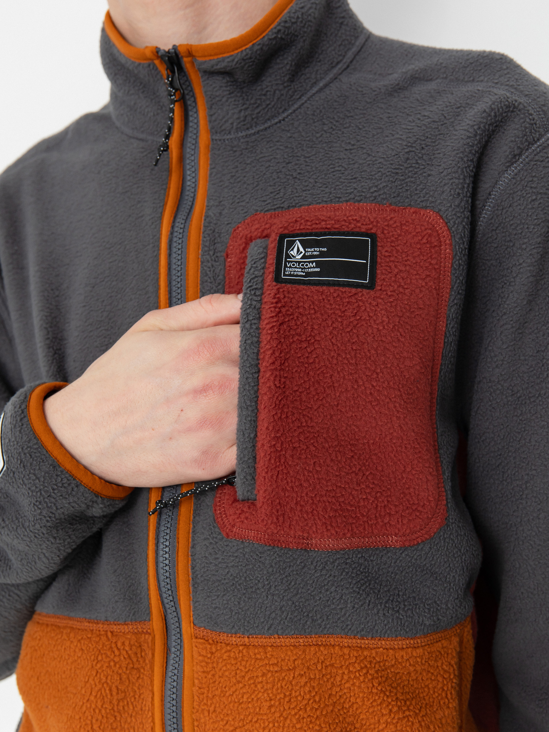 Чоловіча Термосвітшот Volcom Fleecer Full Zip (charcoal)