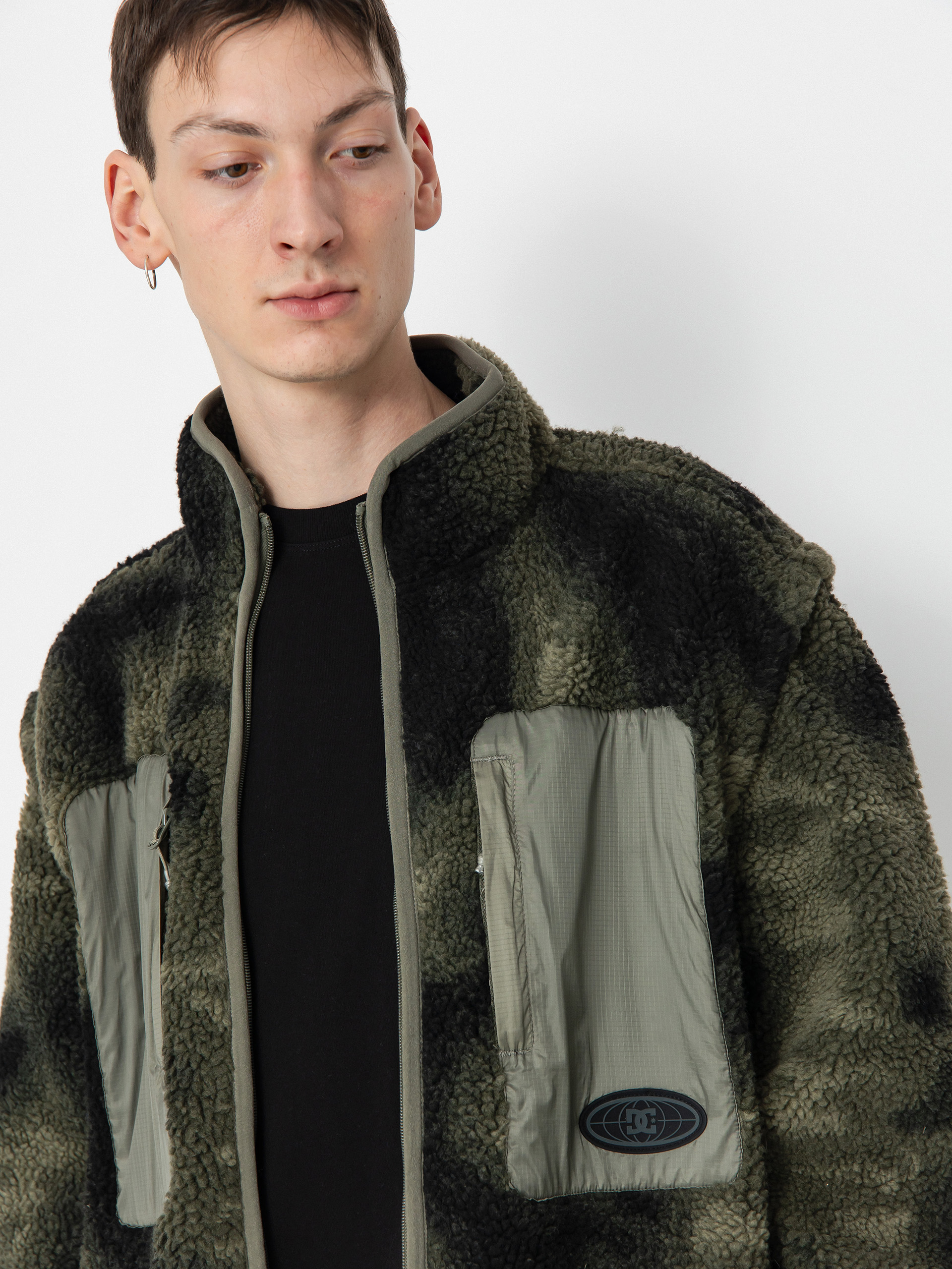 Чоловічий Флісовий светр DC Traverse (olive overspray prnt)