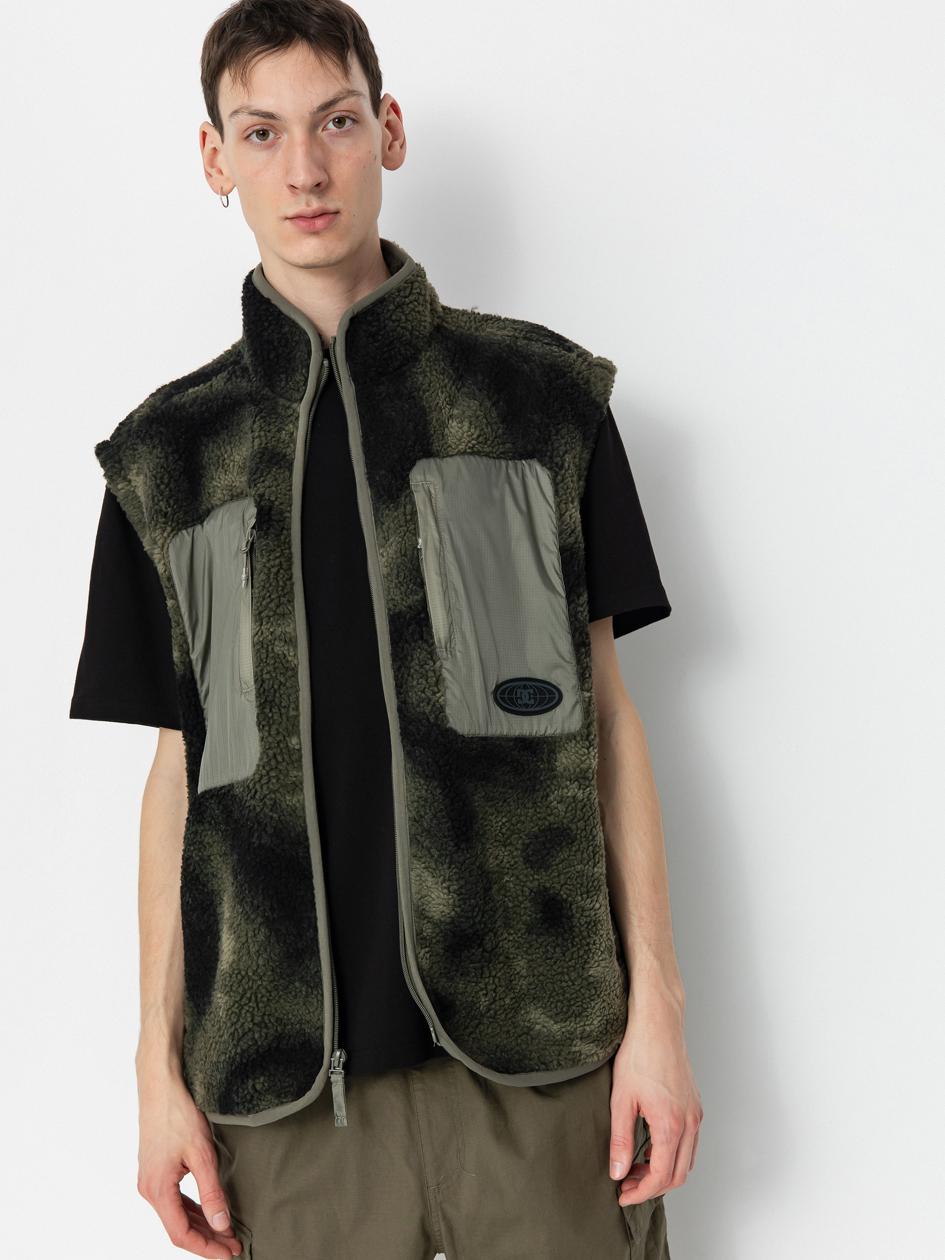 Чоловічий Флісовий светр DC Traverse (olive overspray prnt)