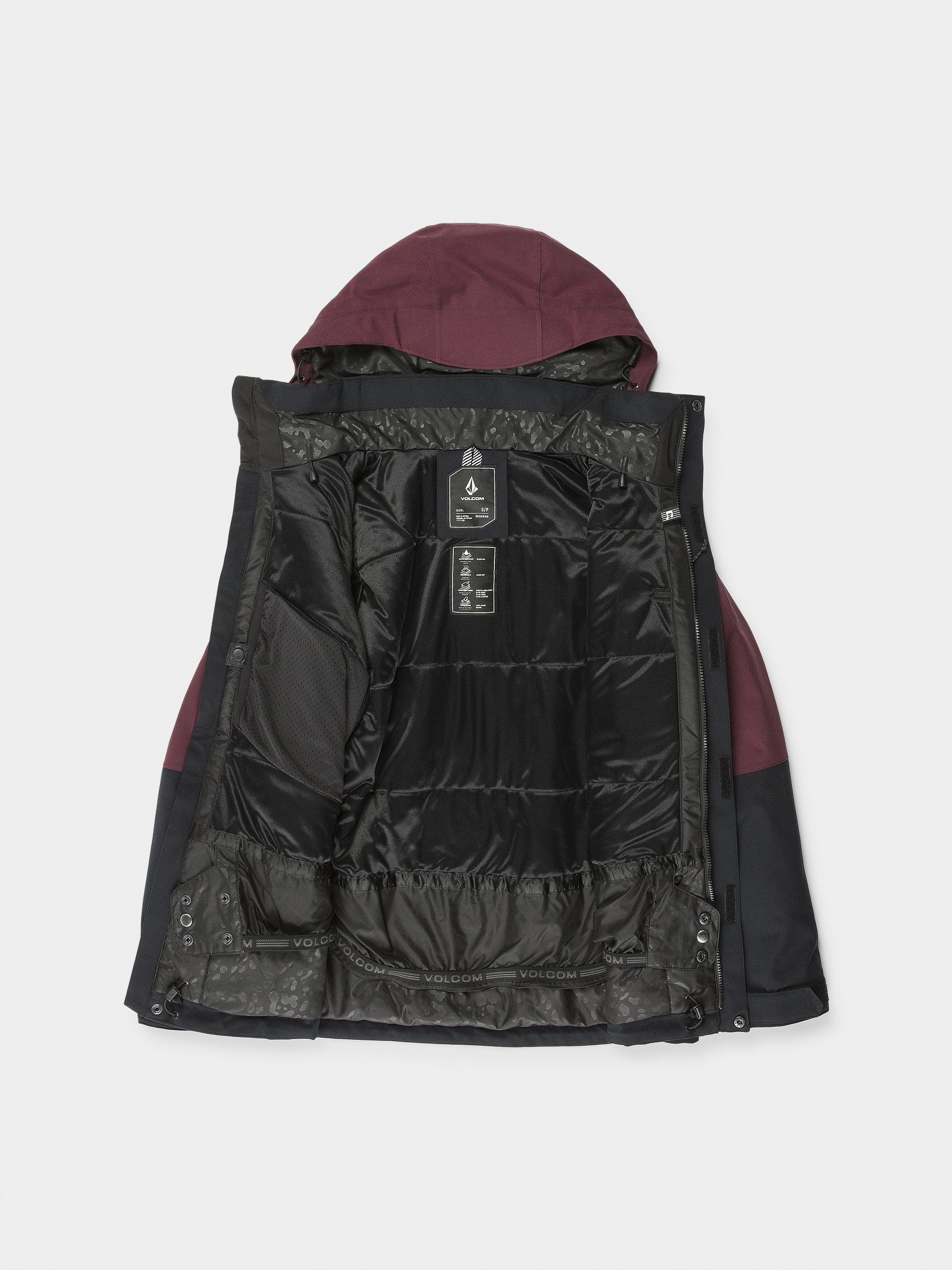 Жіноча Сноубордична куртка Volcom Shelter 3D Stretch (burgundy)