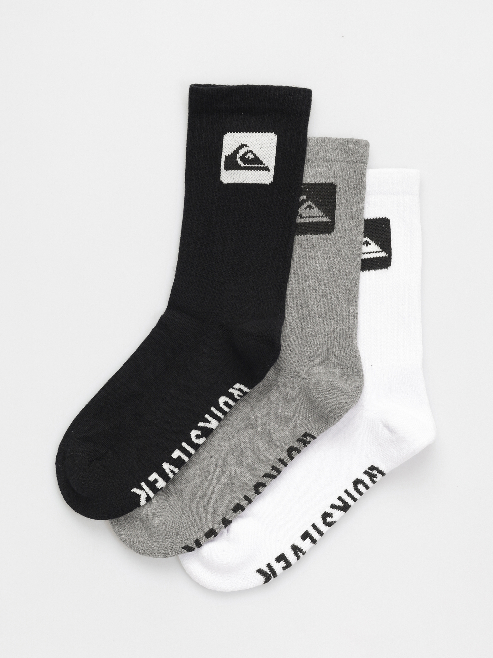  Шкарпетки Quiksilver 3 Crew Pack (black/grey/white)