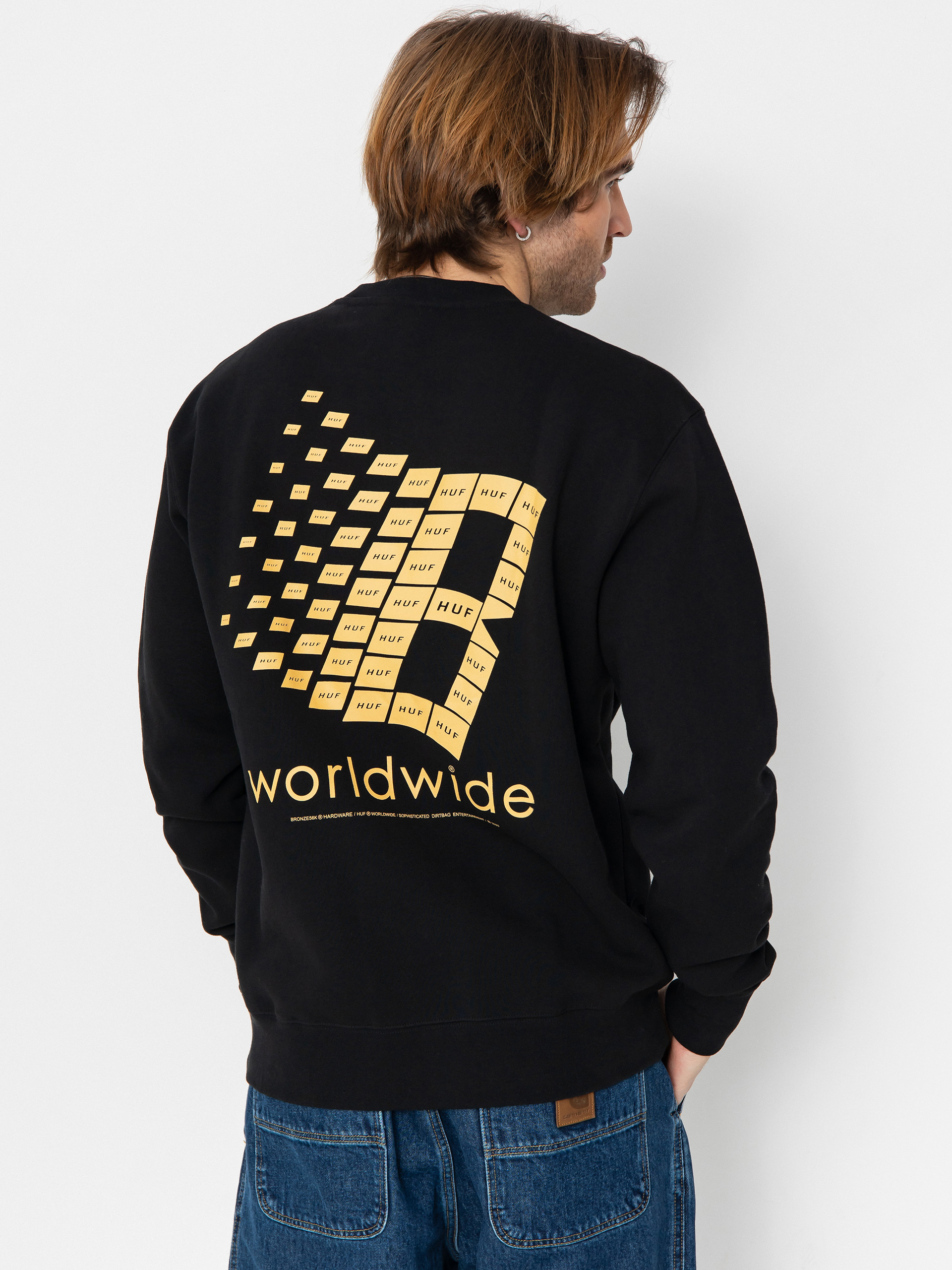 u0421u0432u0456u0442u0448u043eu0442 HUF X Bronze Worldwide Crewneck (black)