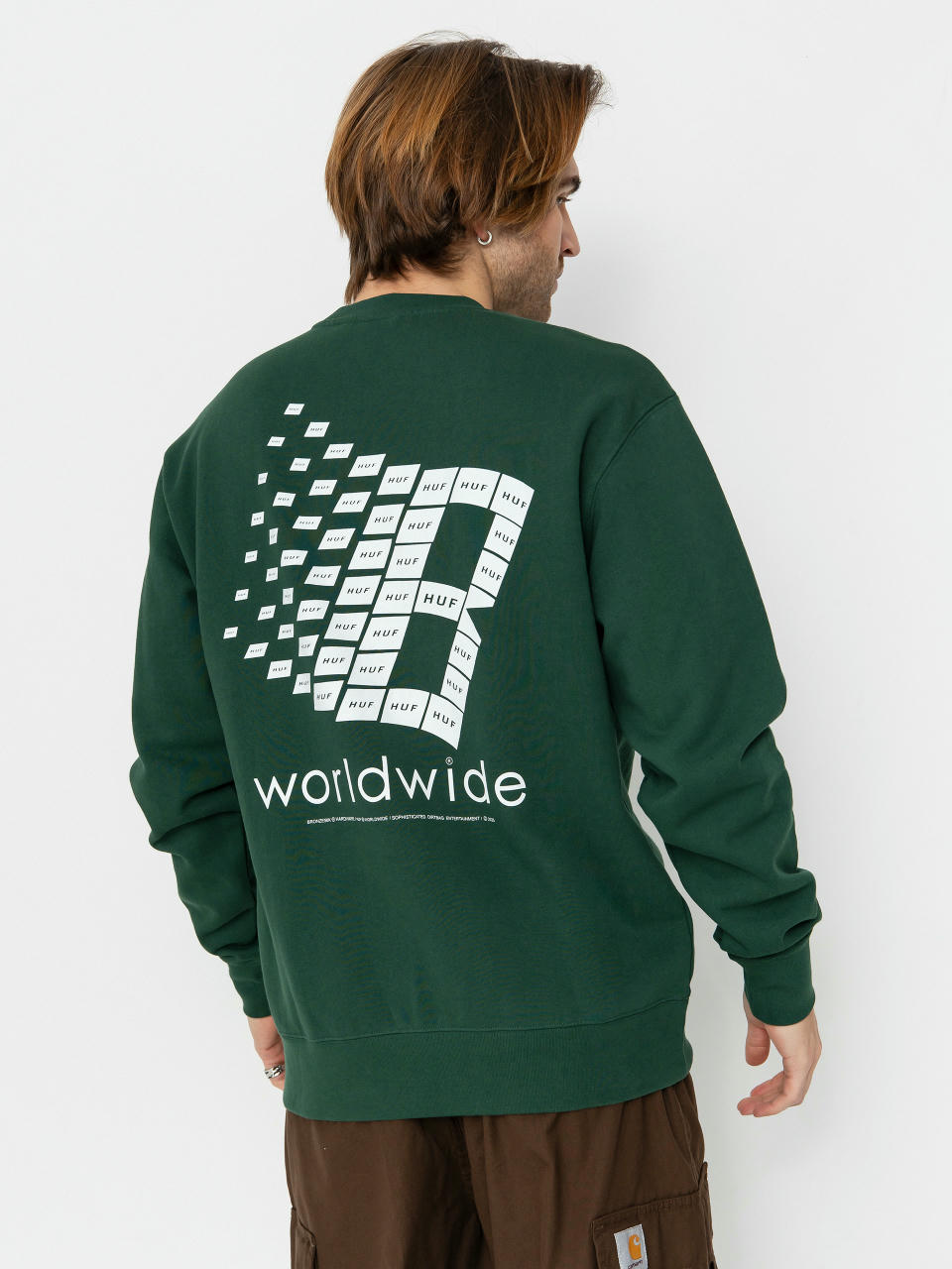 Світшот HUF X Bronze Worldwide Crewneck (forest green)