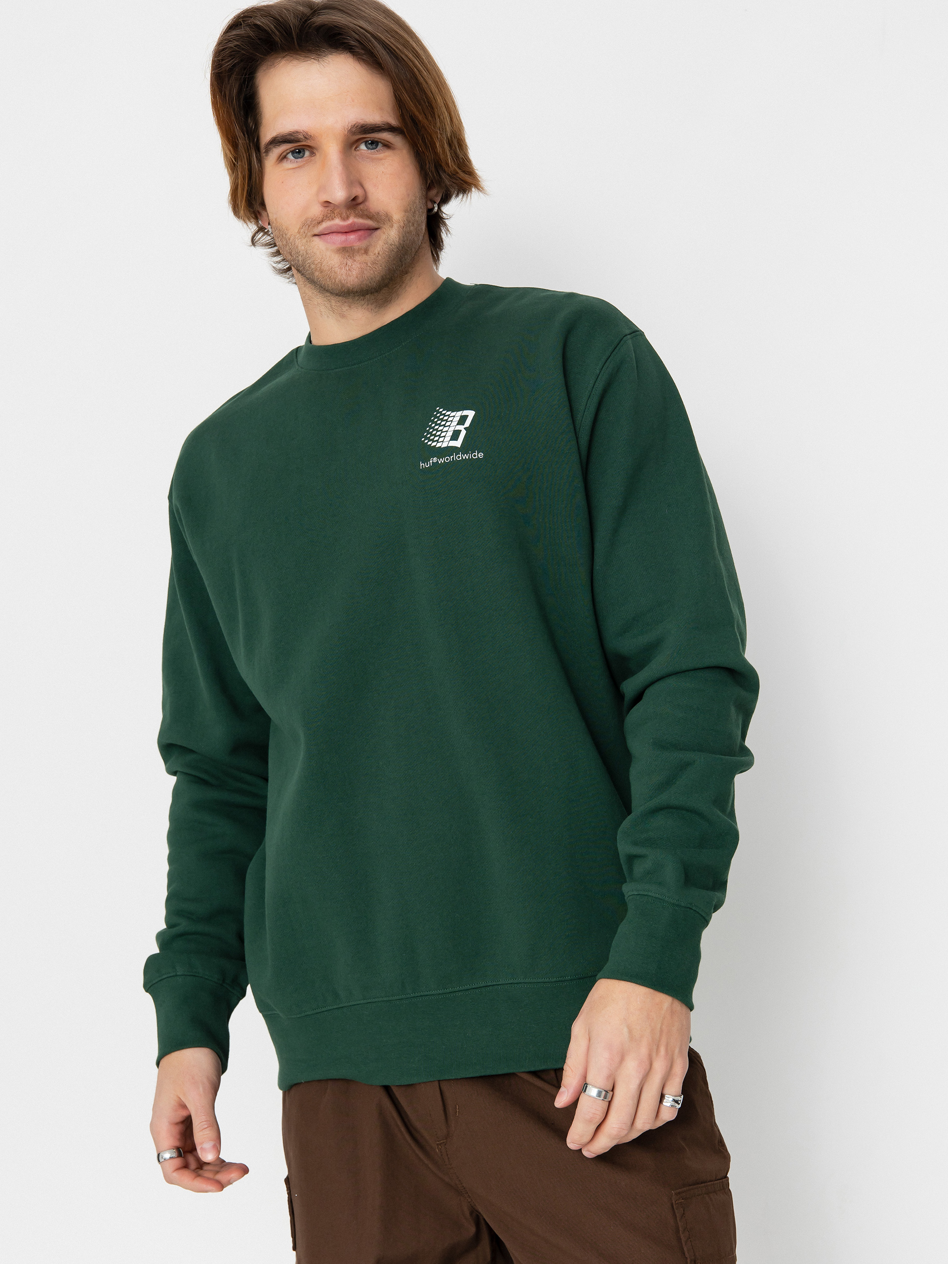 Світшот HUF X Bronze Worldwide Crewneck (forest green)
