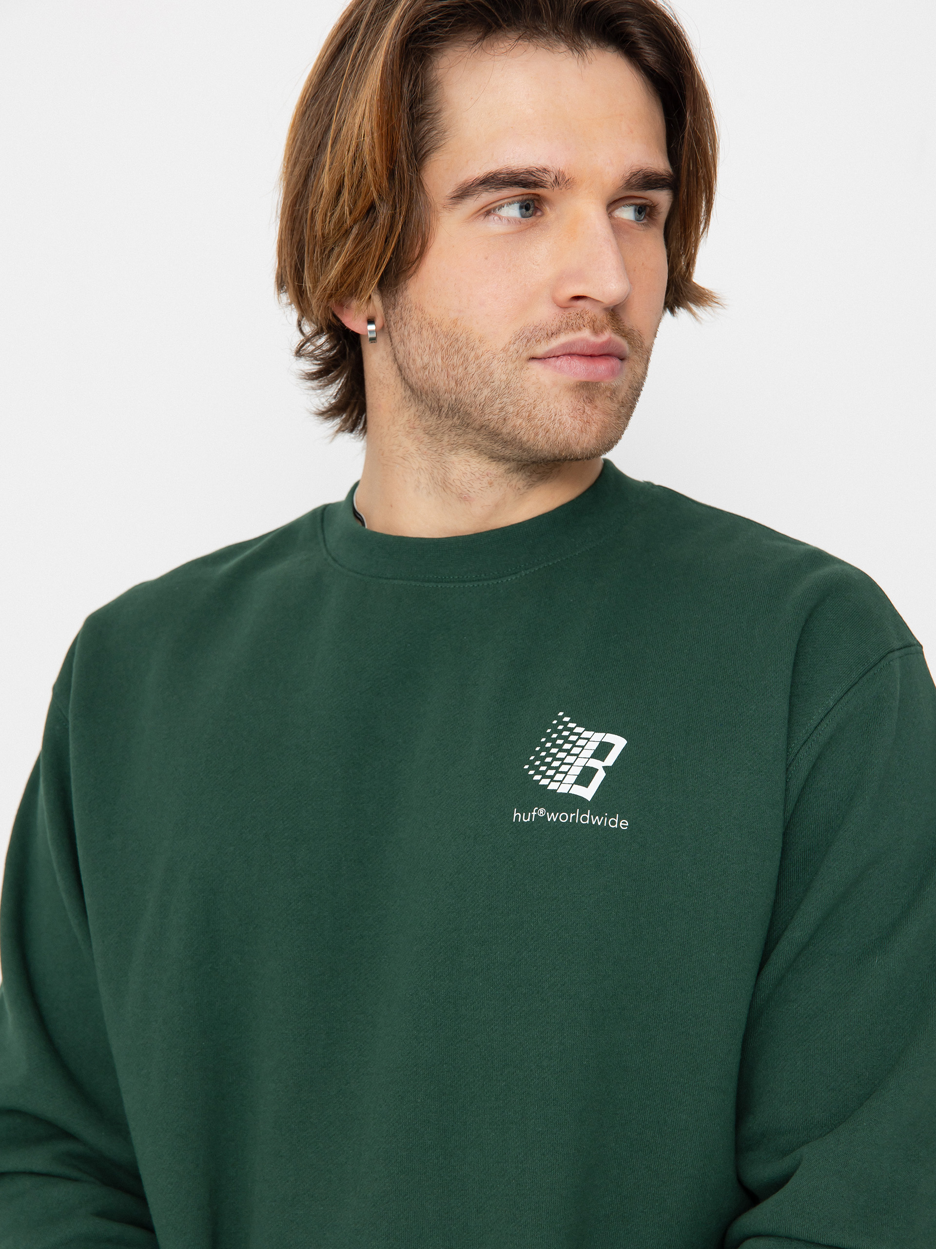 Світшот HUF X Bronze Worldwide Crewneck (forest green)