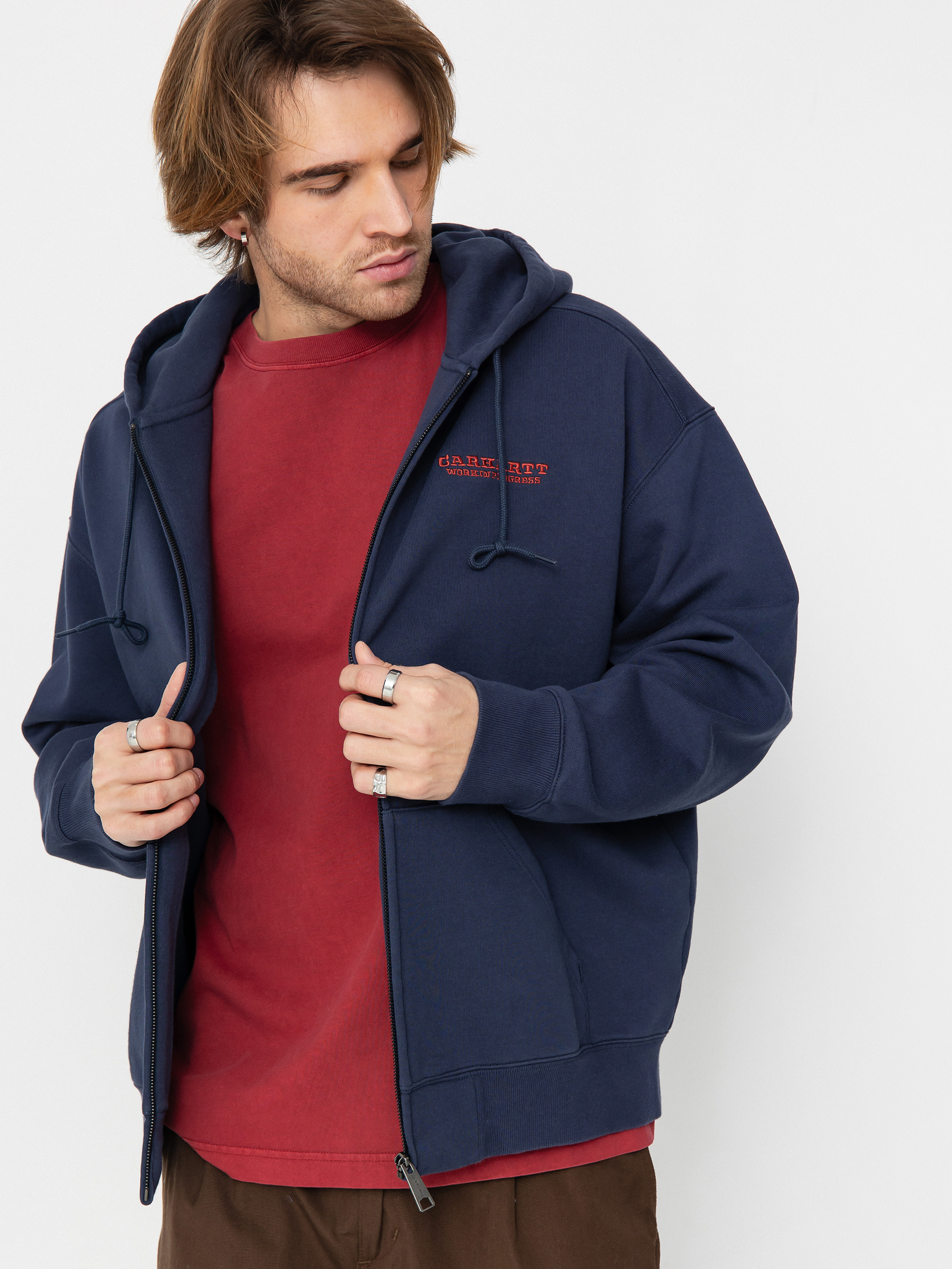Худі Carhartt WIP Runaway ZHD (blue/vermillion)