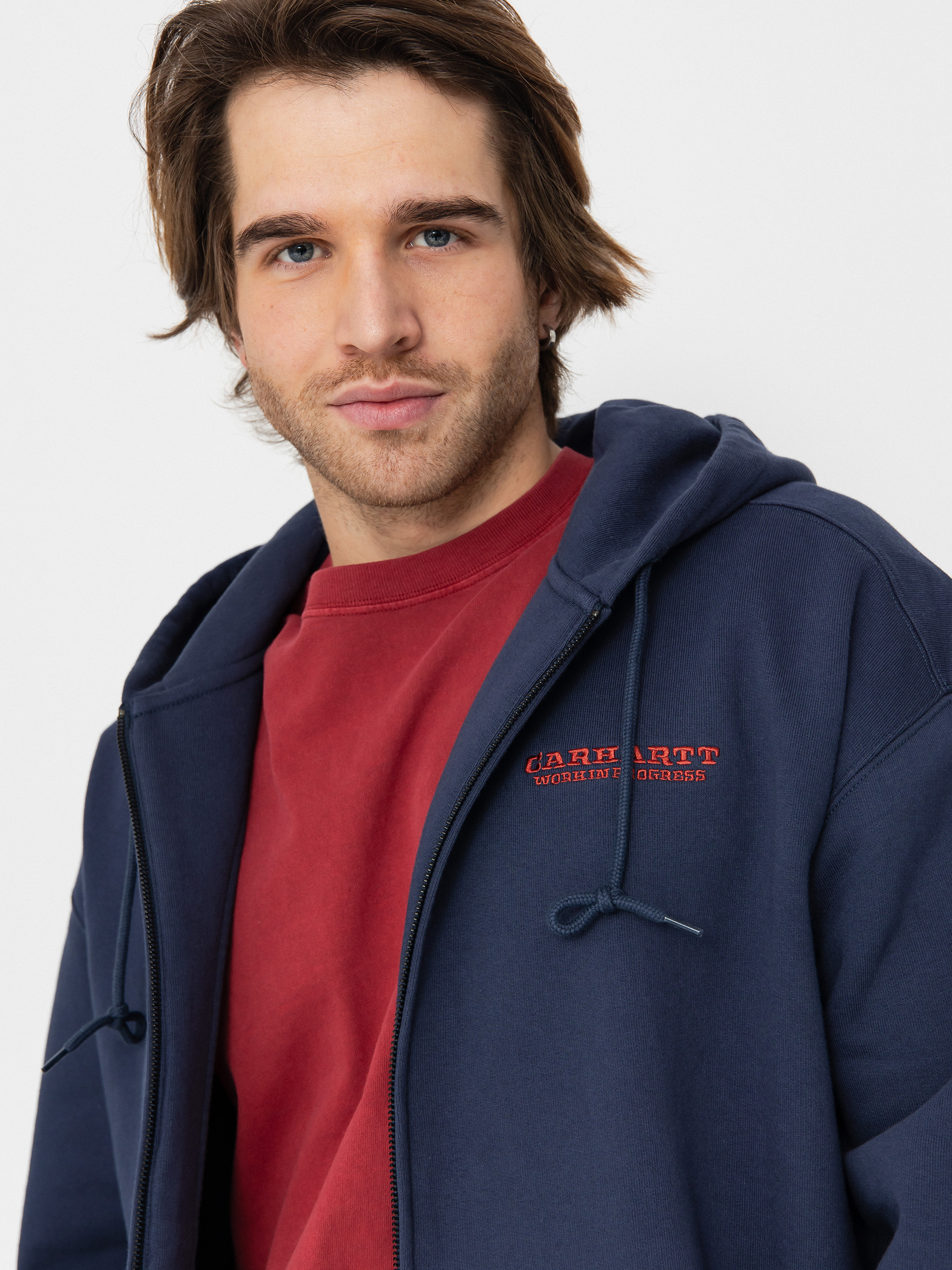 Худі Carhartt WIP Runaway ZHD (blue/vermillion)