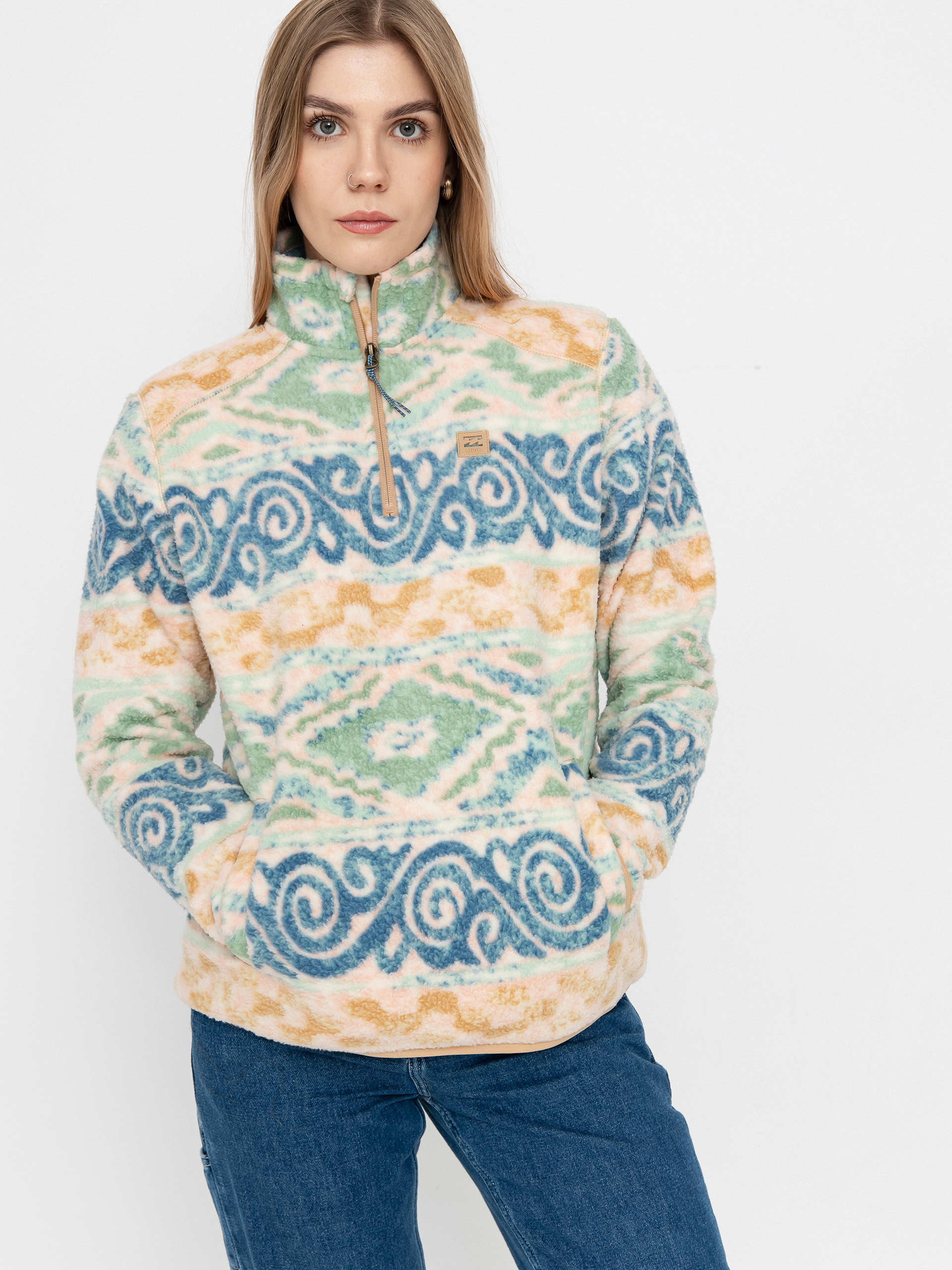 Флісовий светр Billabong Boundary Mock 3 Wmn (blue haze)