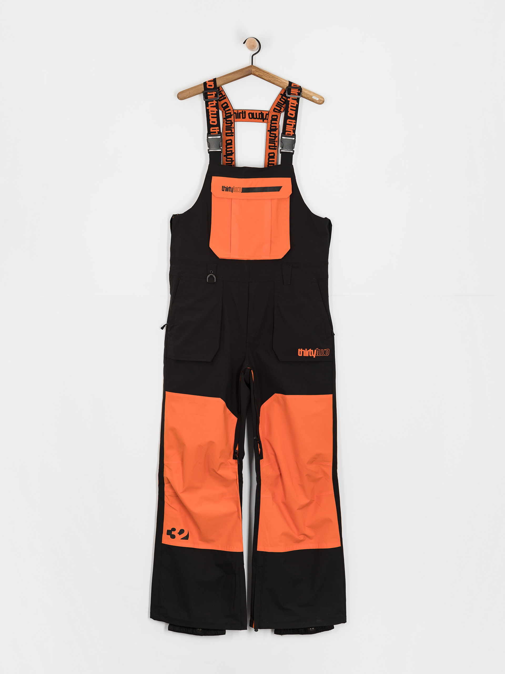 Чоловічі Сноубордичні штани ThirtyTwo Basement Bib (black/orange)