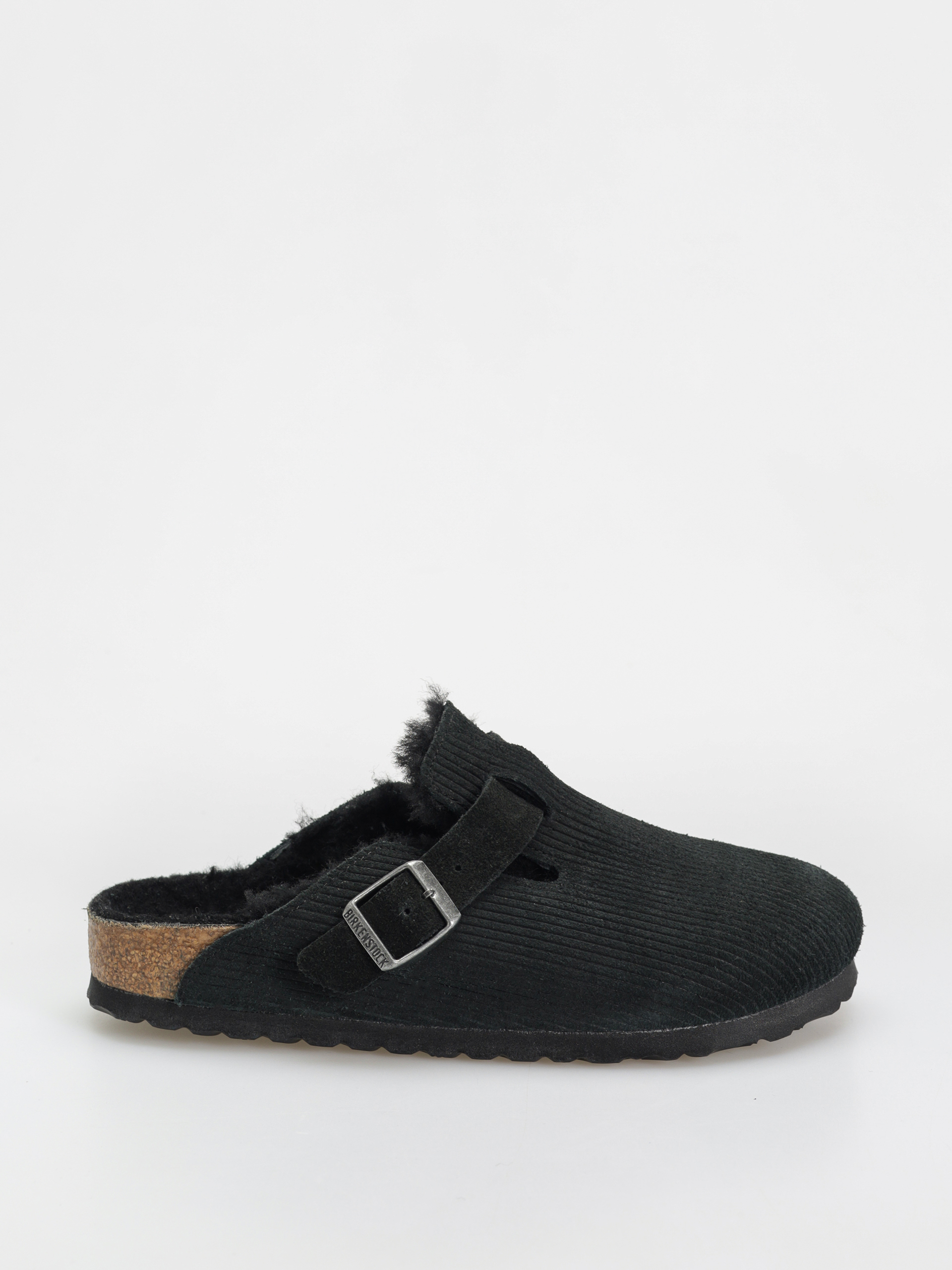 u0428u043bu044cu043eu043fu0430u043du0446u0456 Birkenstock Boston VL Fell Suede Leather Fur Narrow Wmn (corduroy black)
