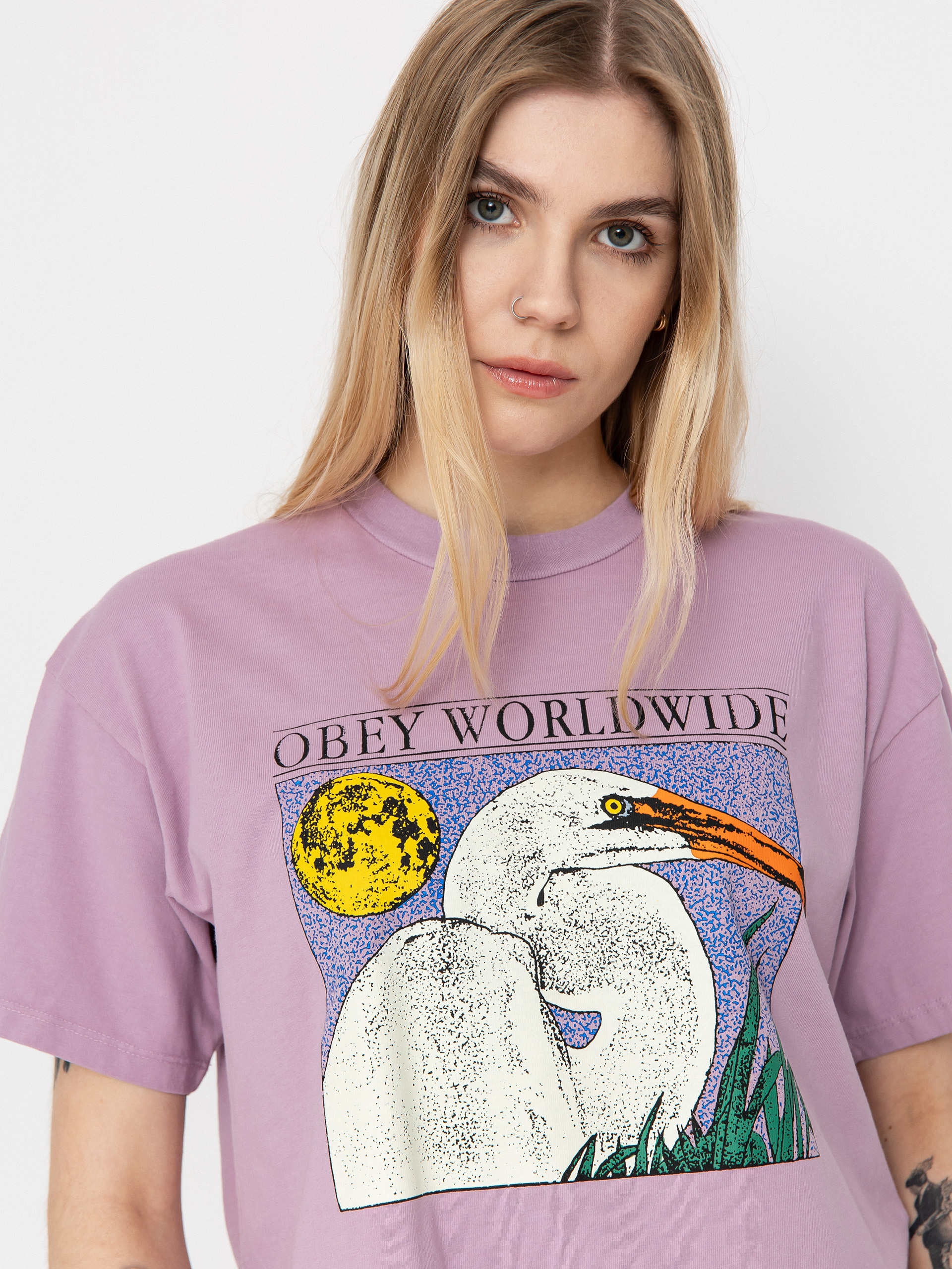 Футболка OBEY Stork Wmn (mauve shadows)