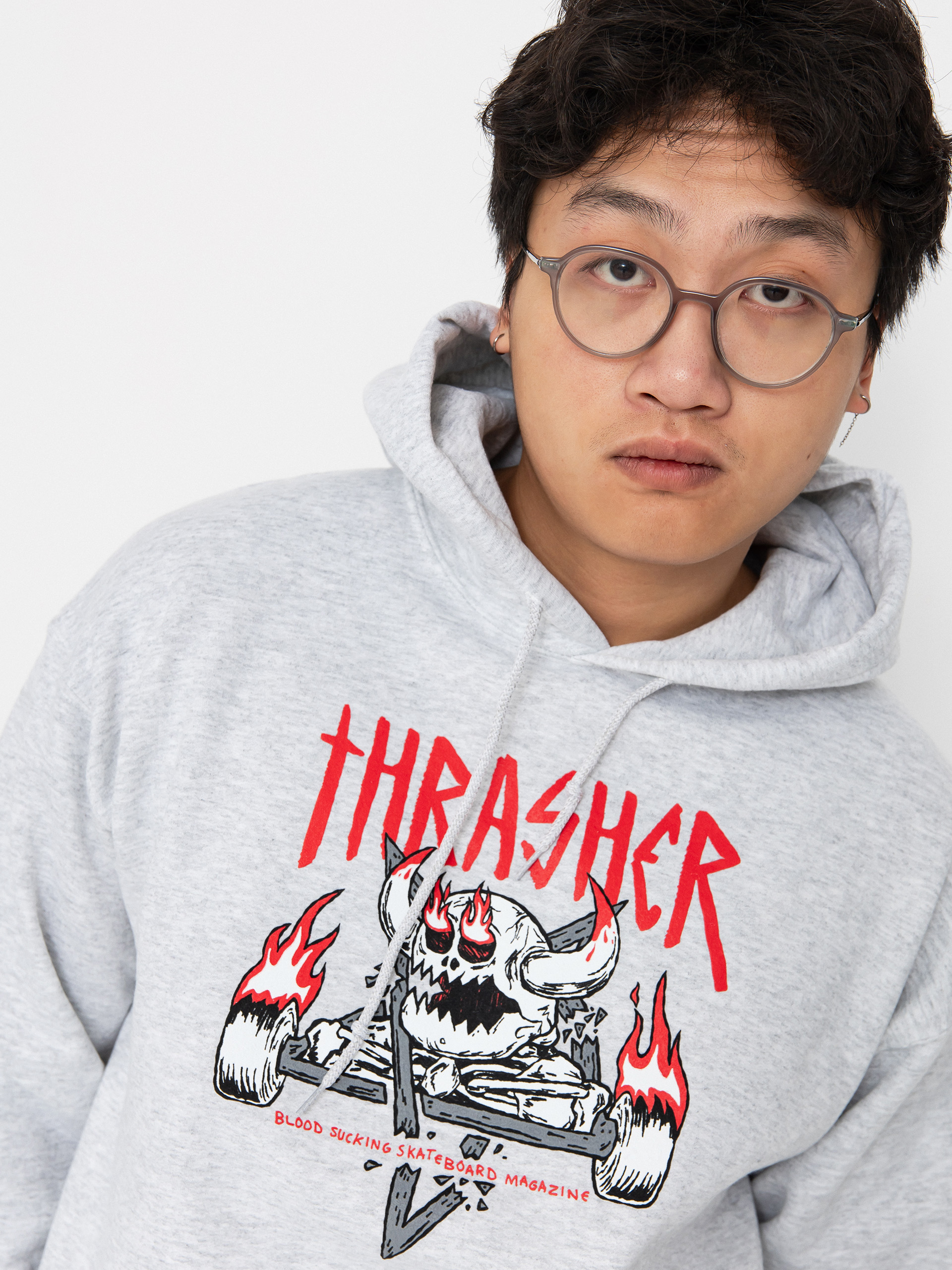 Худі Thrasher X Toy Machine Monster Gram HD (ash grey)