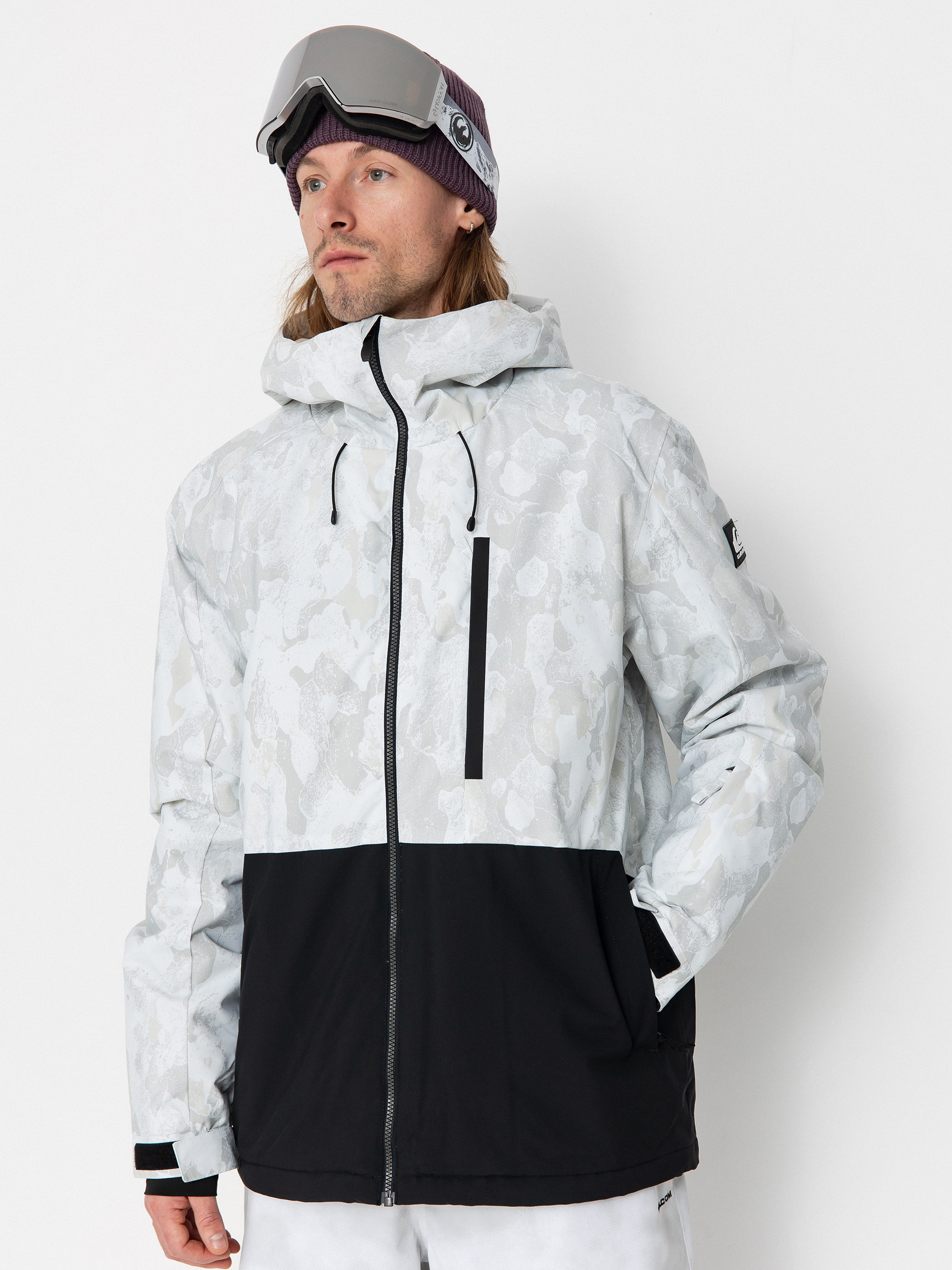 Чоловіча Сноубордична куртка Quiksilver Mission Printed Block (nature zoom birch)