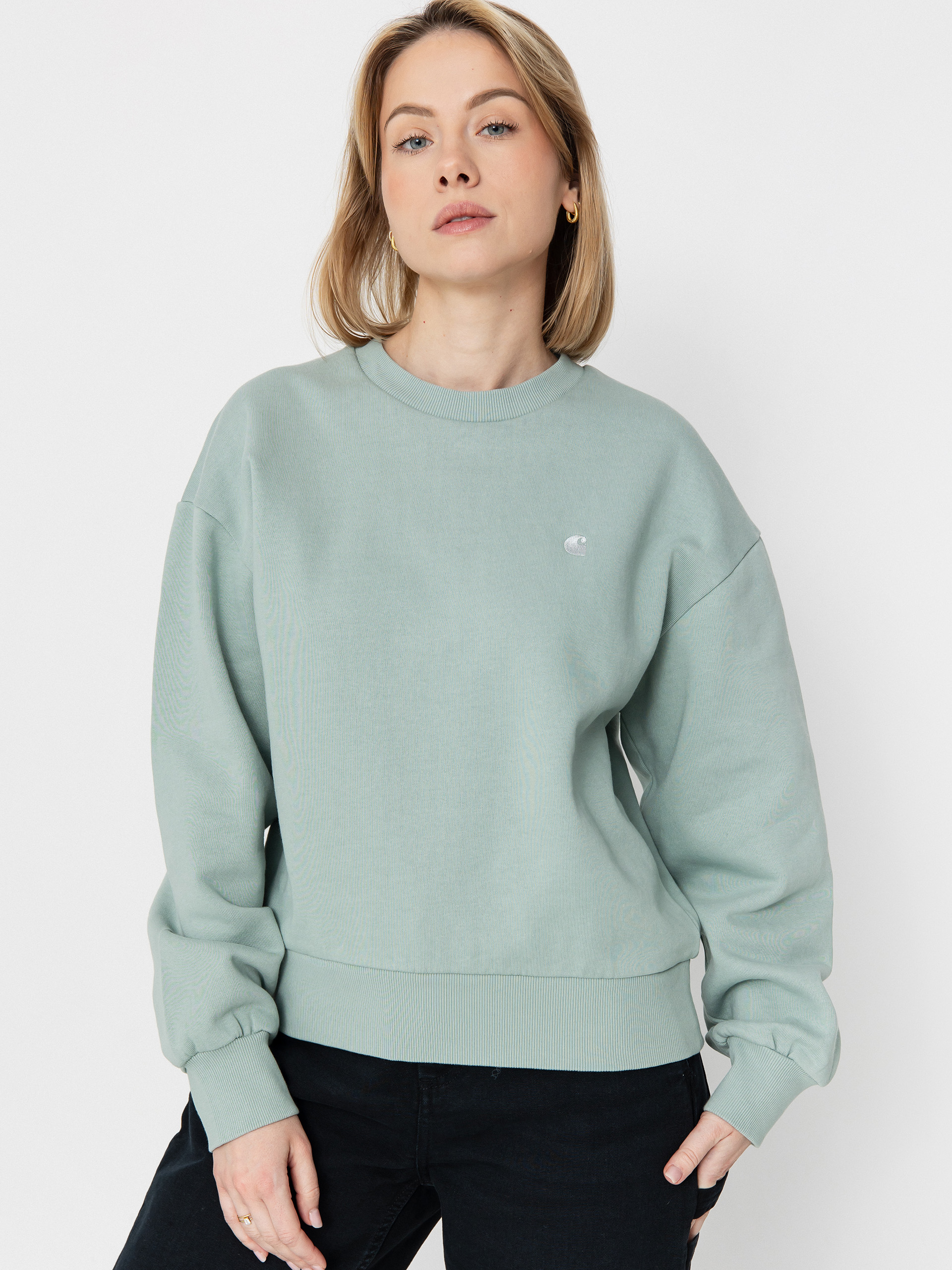 Світшот Carhartt WIP Casey Wmn (frosted green/silver)