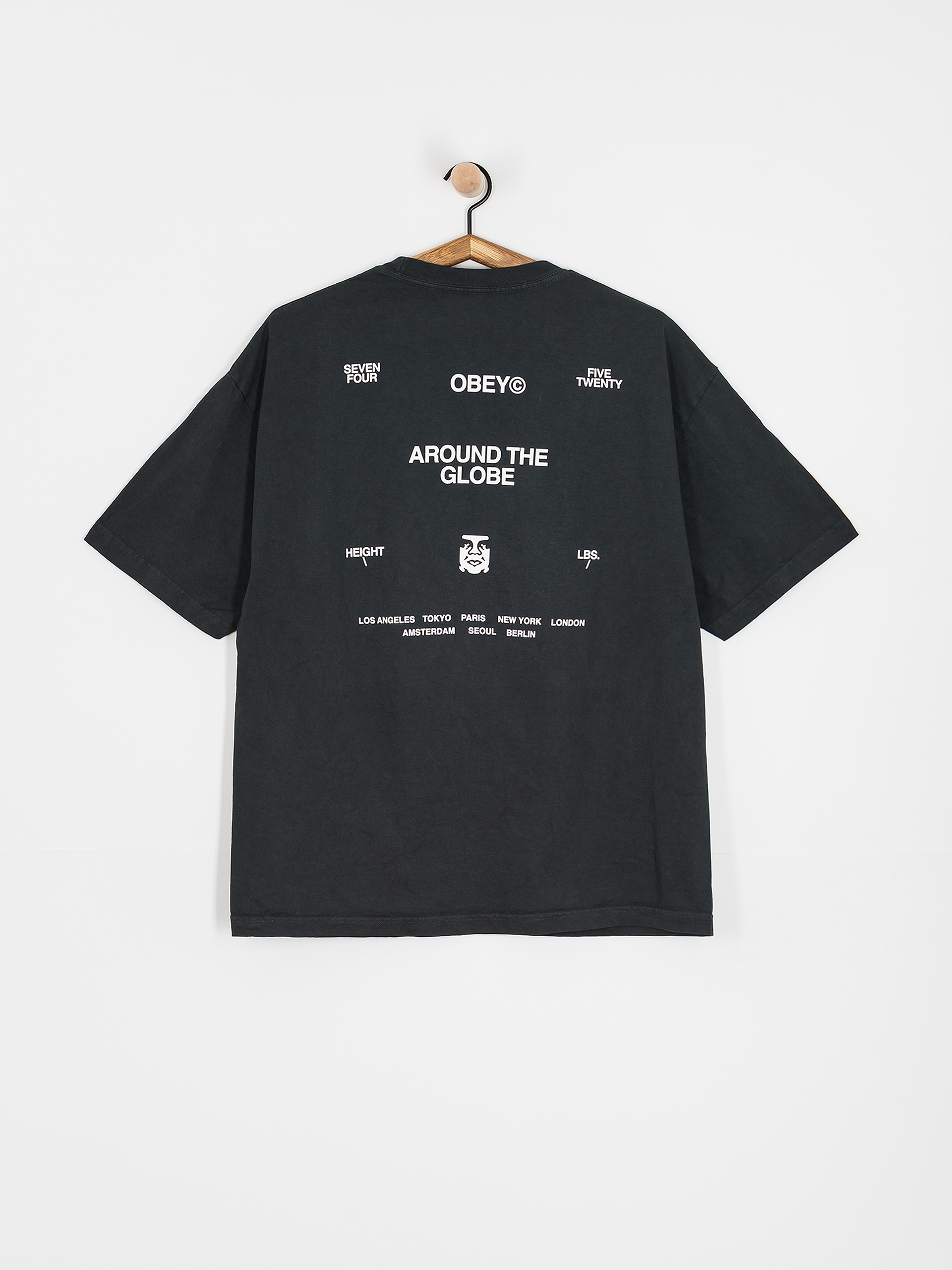 Футболка OBEY Around The Globe (pigment true vintage black)