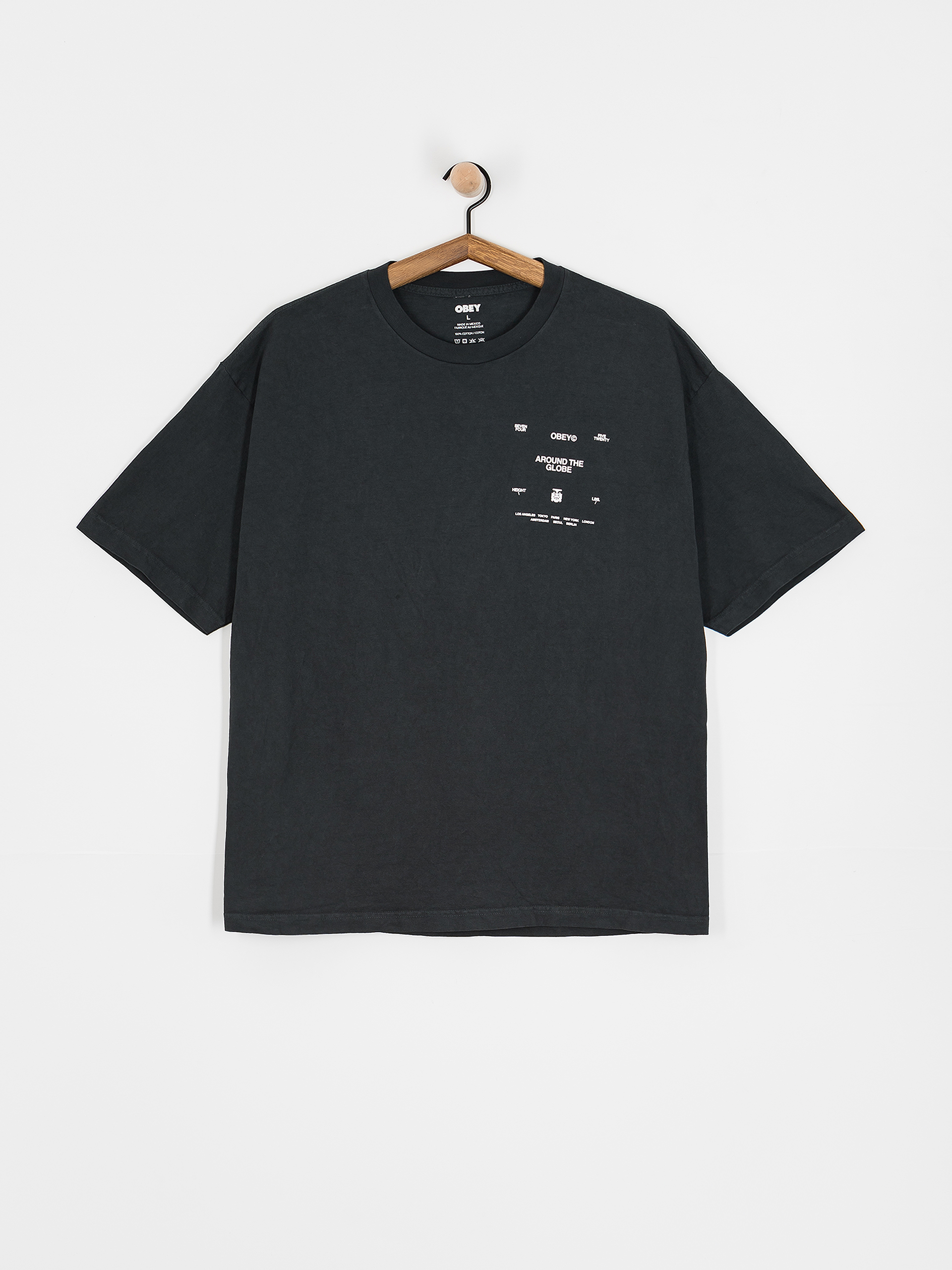 Футболка OBEY Around The Globe (pigment true vintage black)