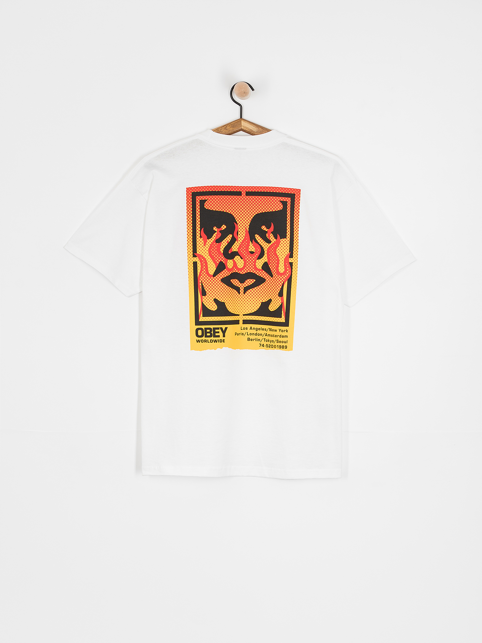 Футболка OBEY Icon Stencil Flame (white)