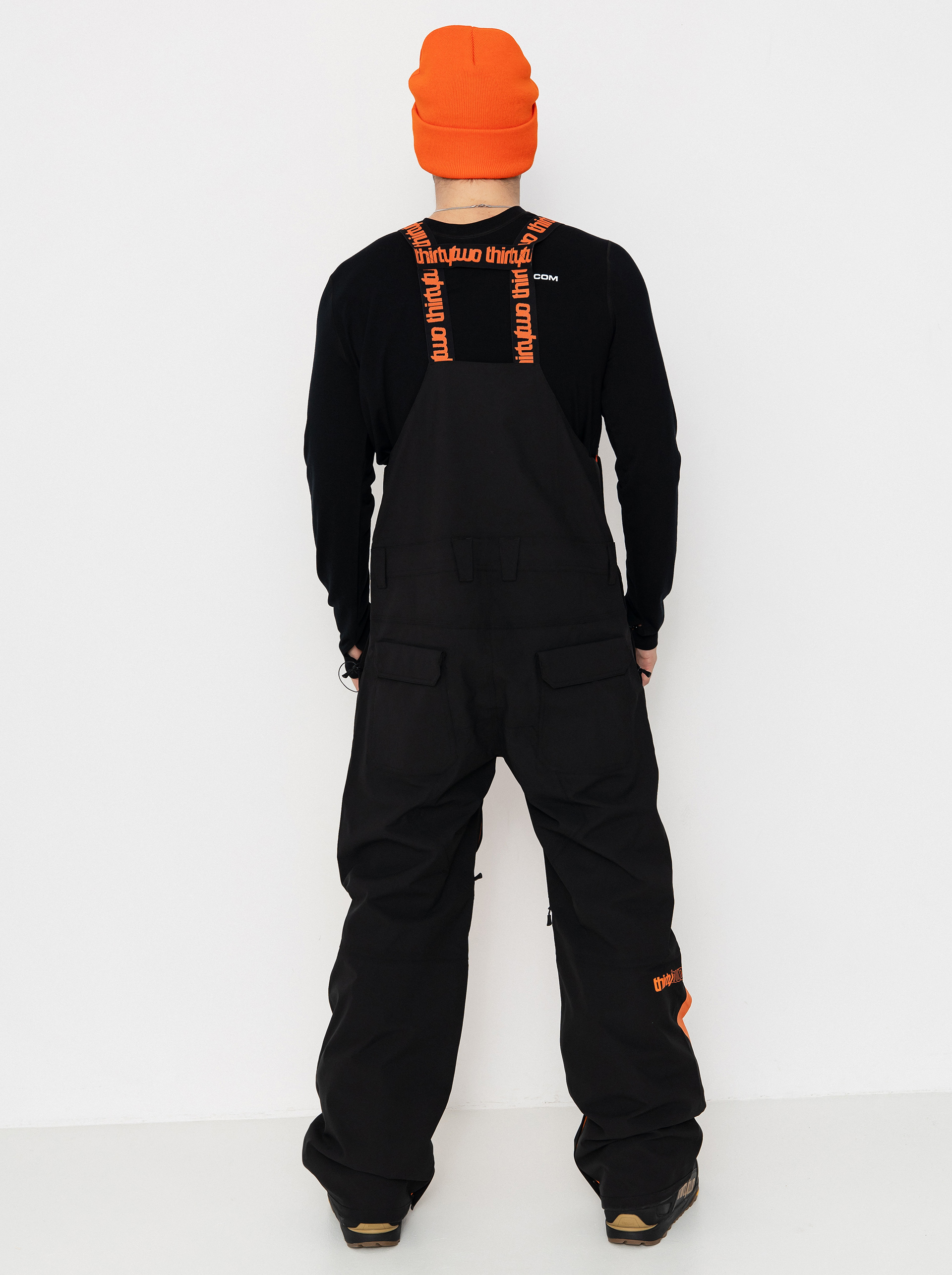 Чоловічі Сноубордичні штани ThirtyTwo Basement Bib (black/orange)