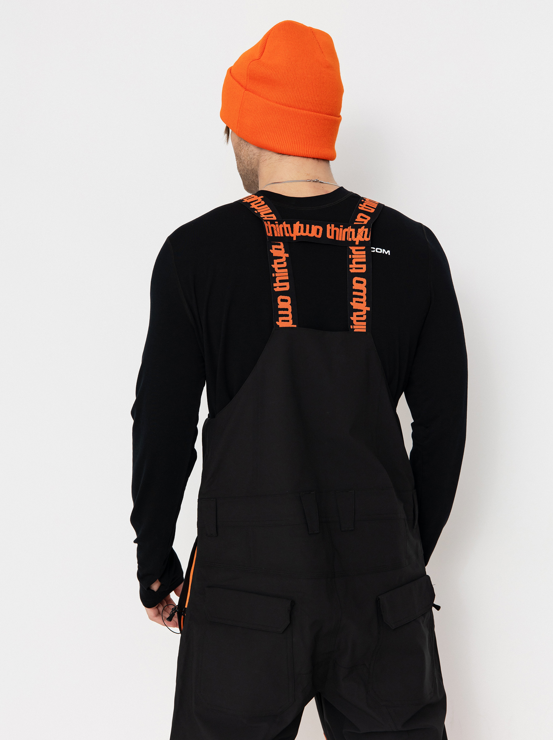 Чоловічі Сноубордичні штани ThirtyTwo Basement Bib (black/orange)