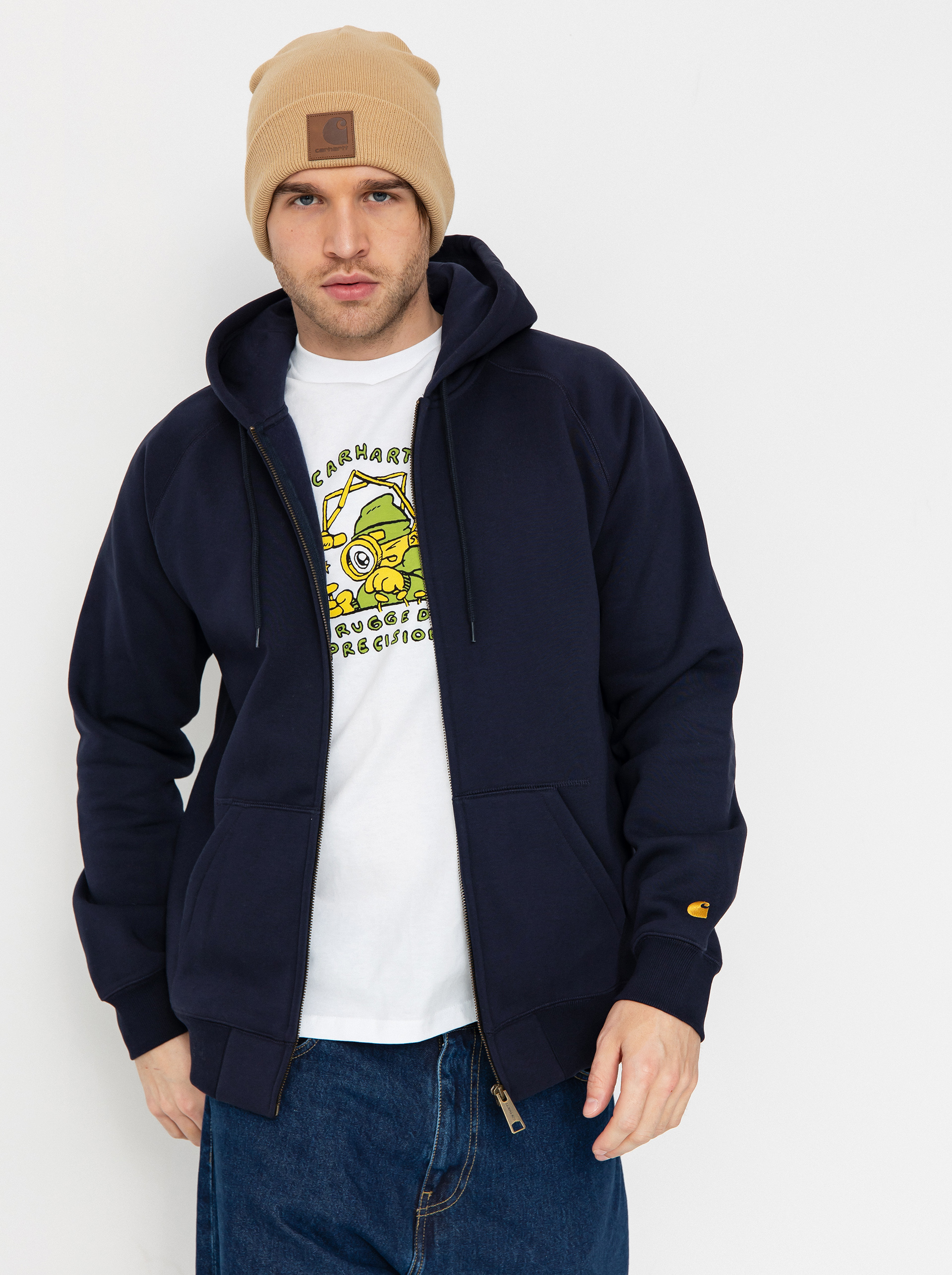 Худі Carhartt WIP Chase ZHD - темно синій (dark navy/gold)