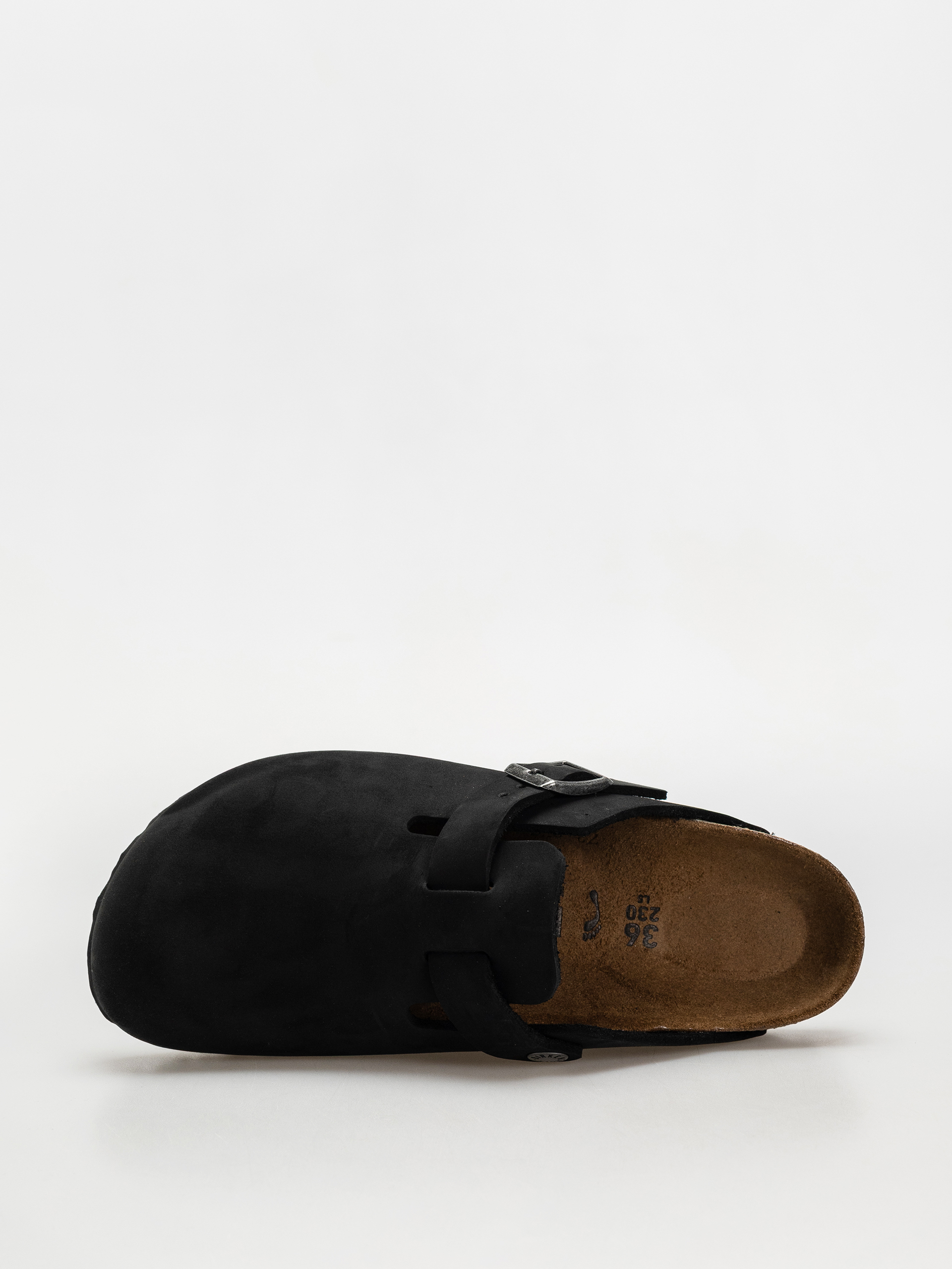 Шльопанці Birkenstock Boston Oiled Leather Narrow Wmn - сірий (black)