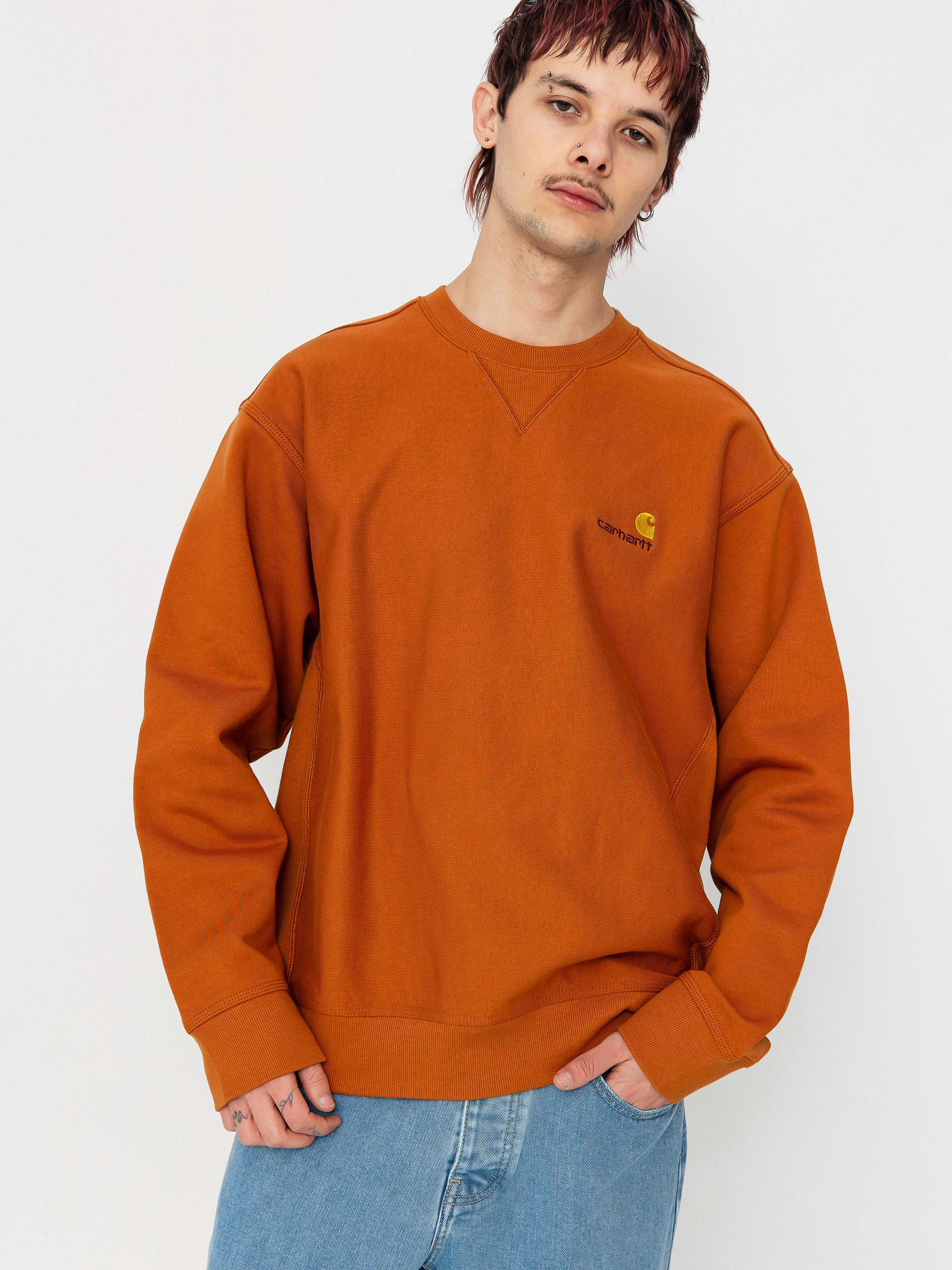 Світшот Carhartt WIP American Script (sienna)