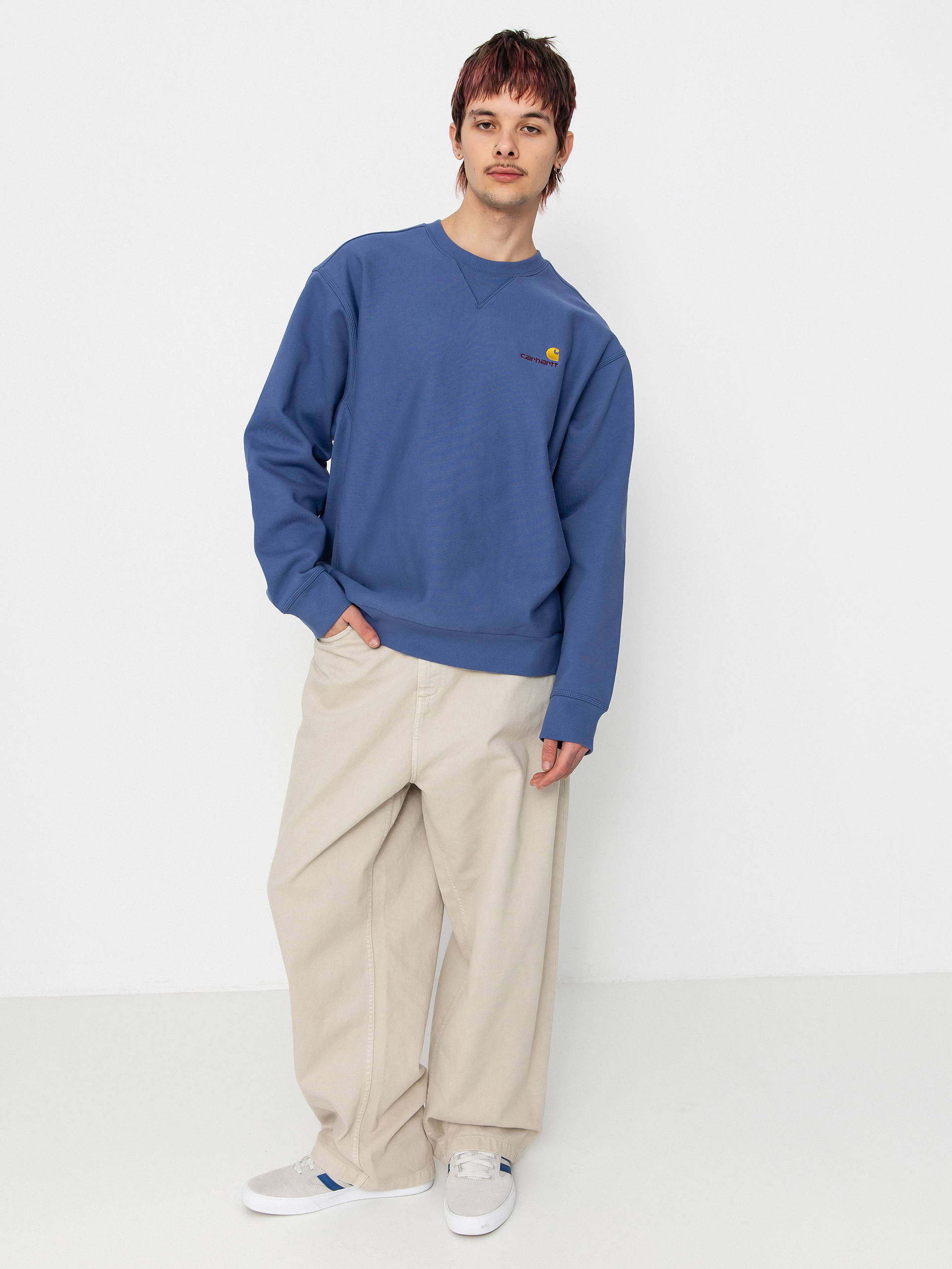 u0421u0432u0456u0442u0448u043eu0442 Carhartt WIP American Script (blue iris)
