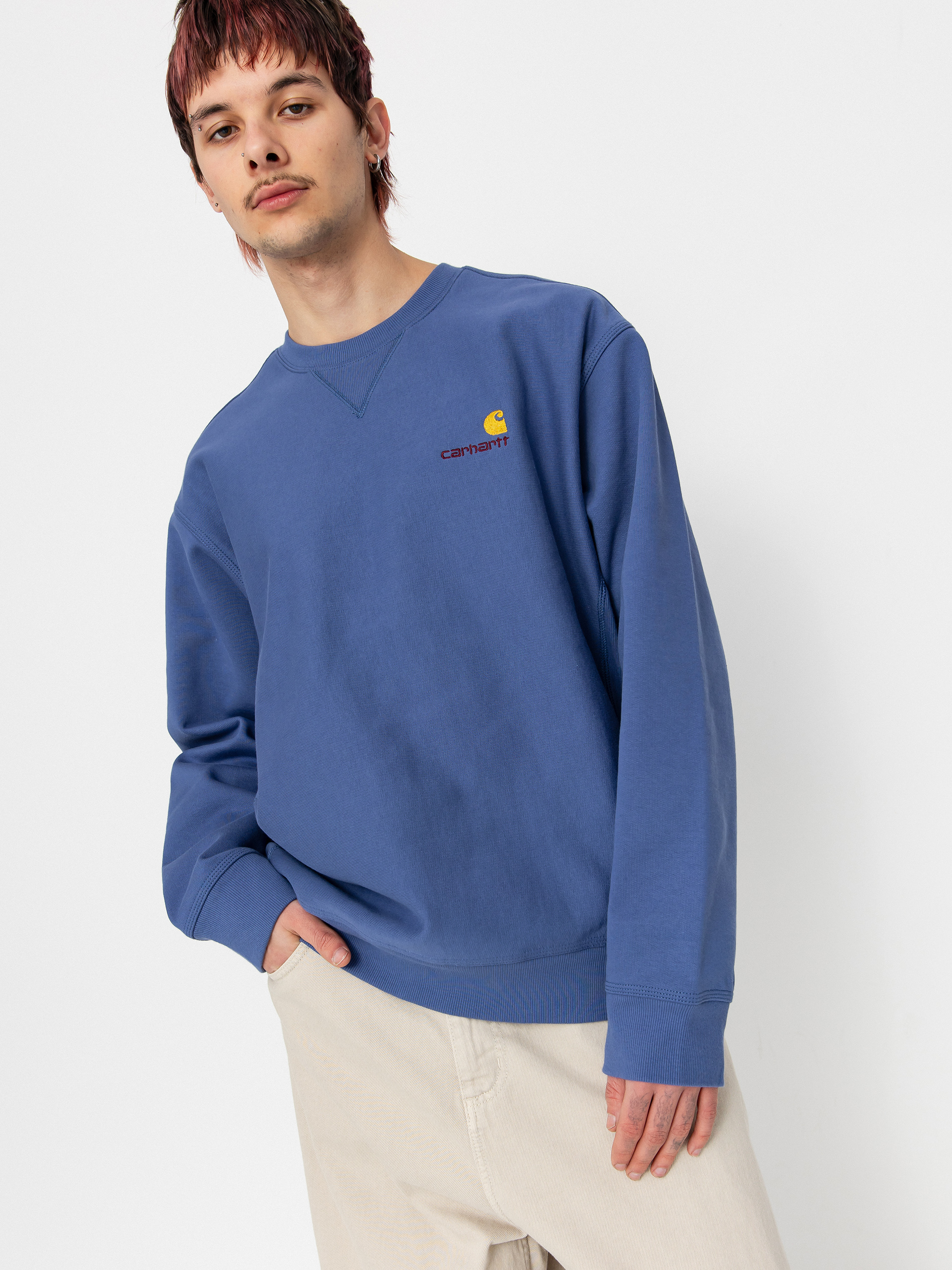 Світшот Carhartt WIP American Script (blue iris)