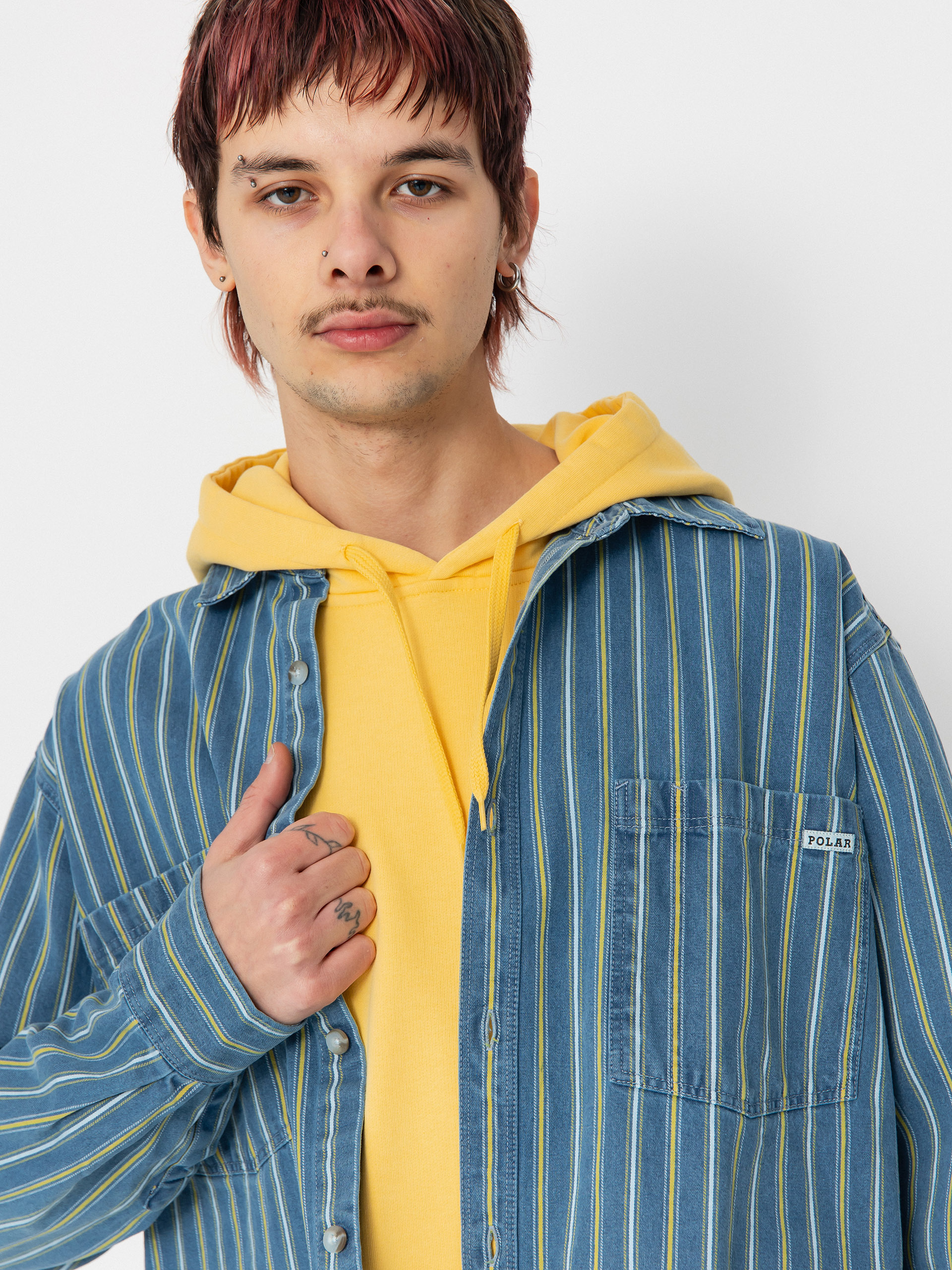 Сорочка Polar Skate Mike Denim (blue/yellow)