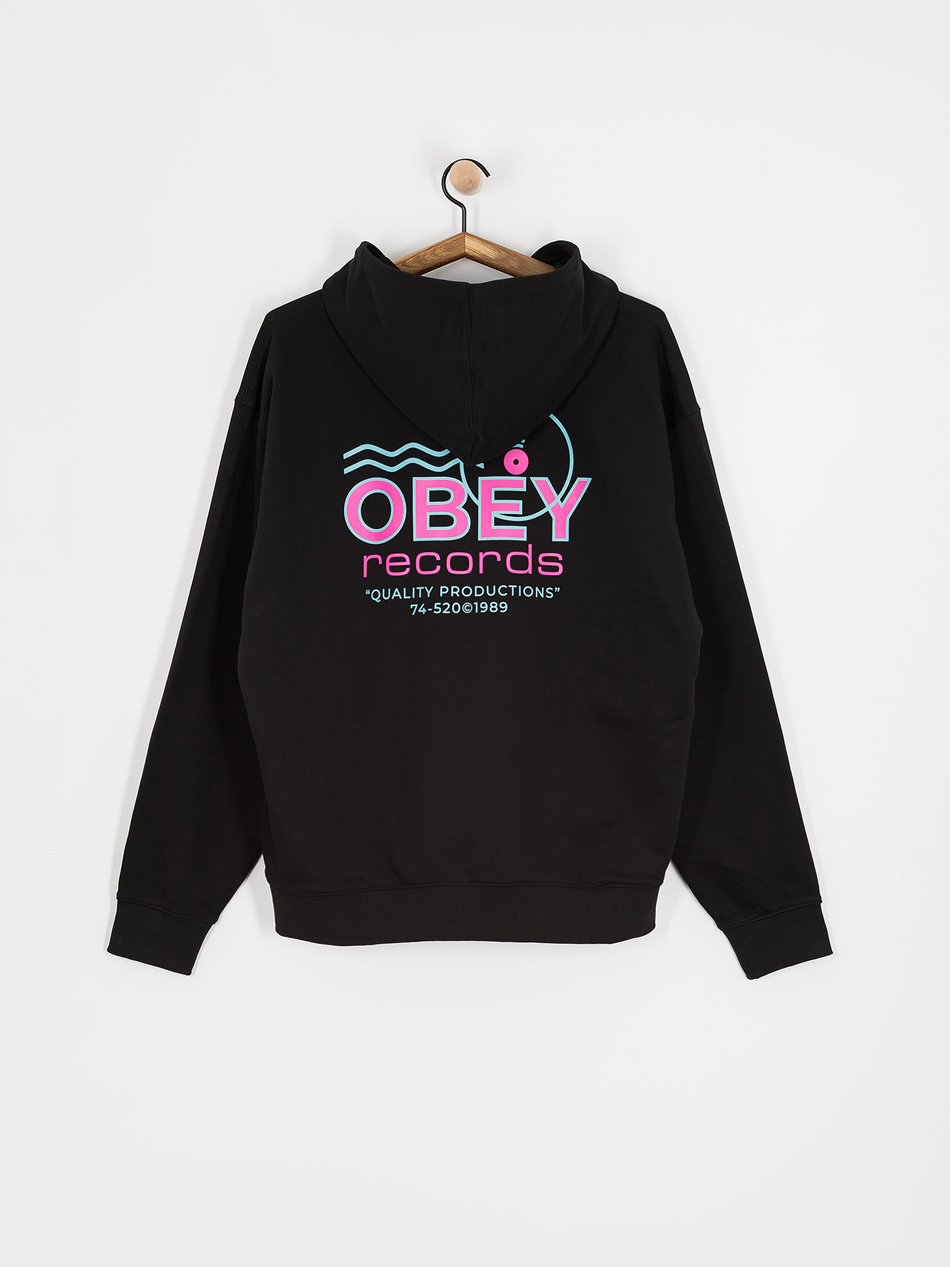 Світшот OBEY Records Sound Waves (black)