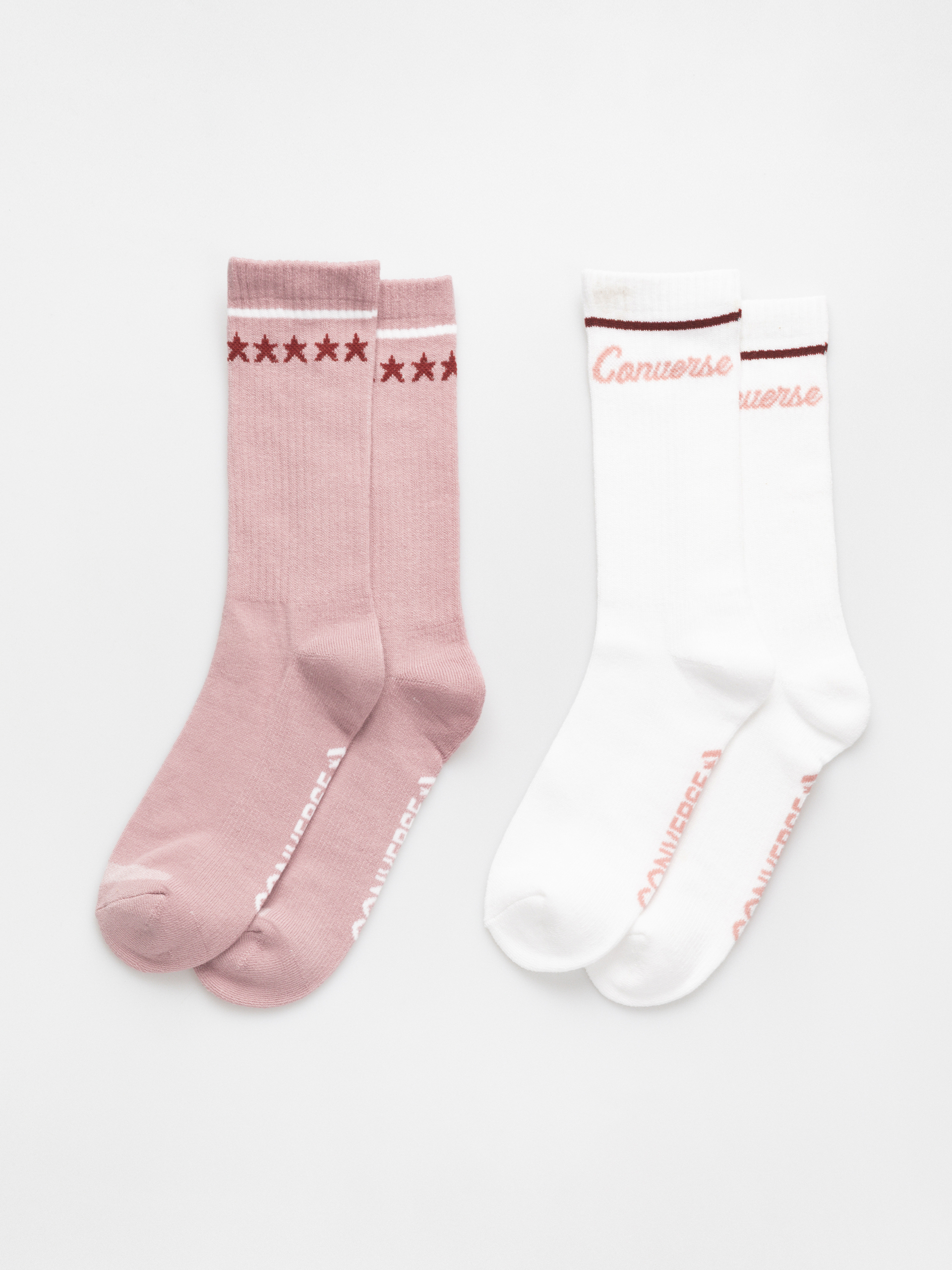  Шкарпетки Converse Stars Retro Logo Crew 2Pk Wmn (white/horizon pink)