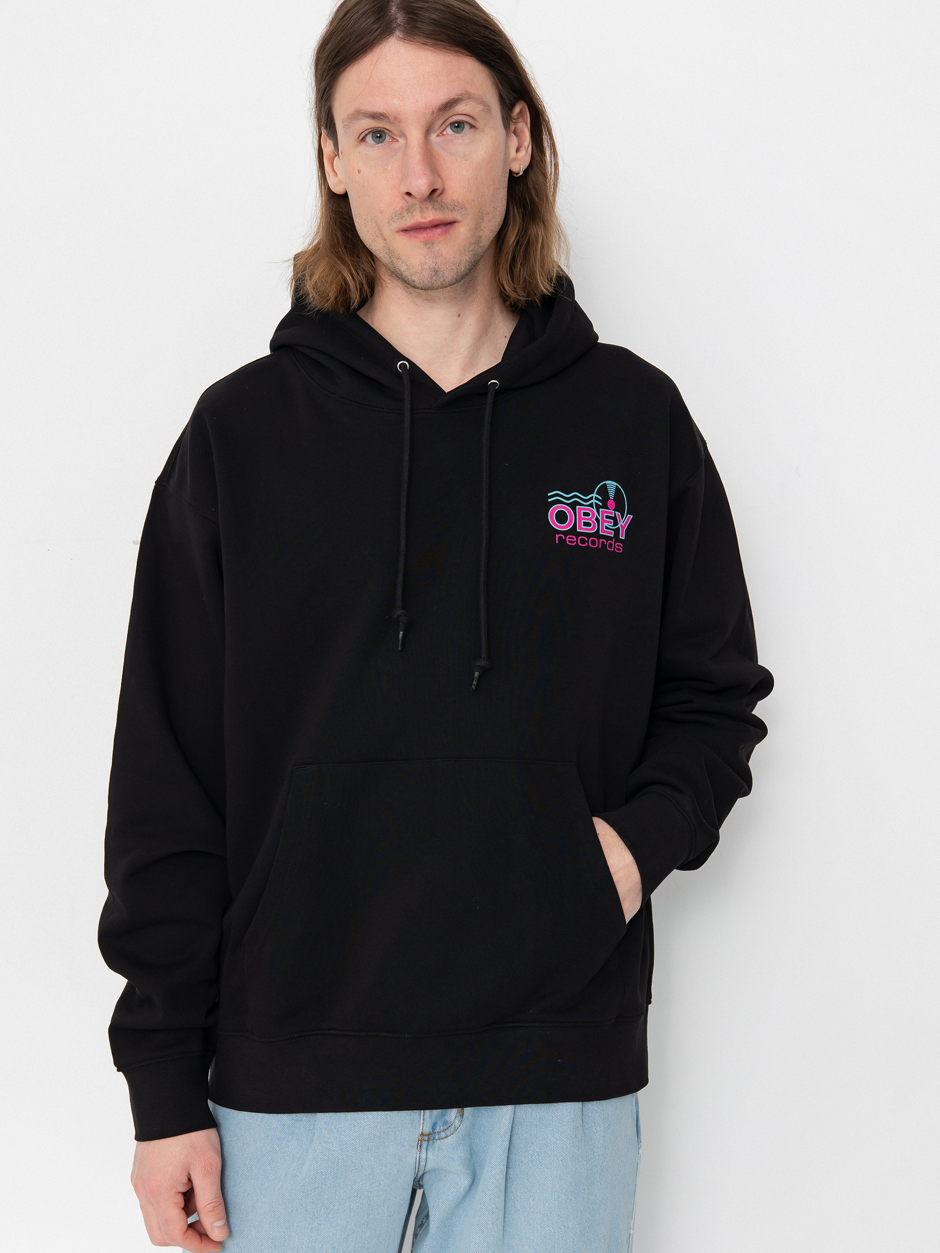 Світшот OBEY Records Sound Waves (black)