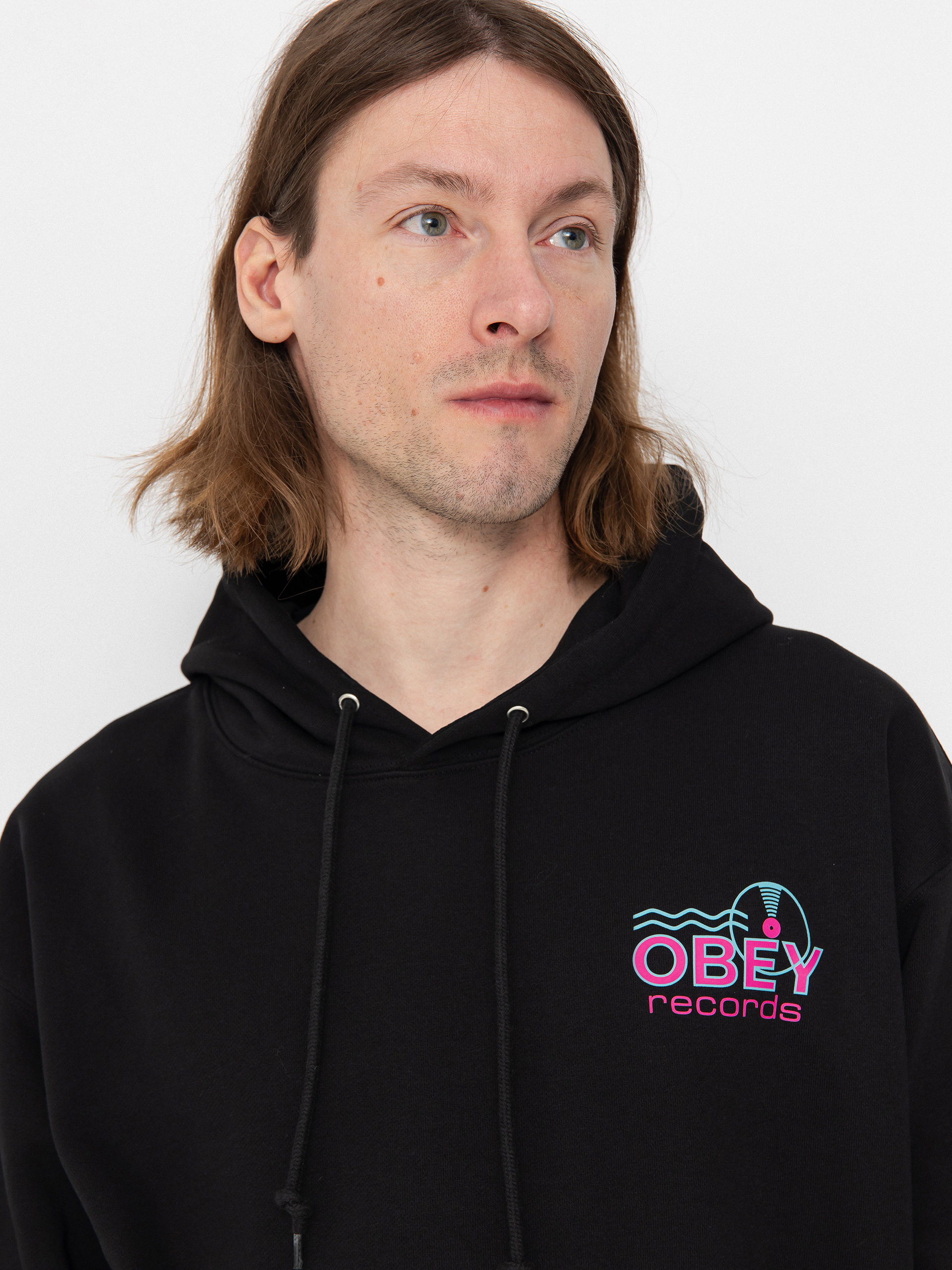 Світшот OBEY Records Sound Waves (black)