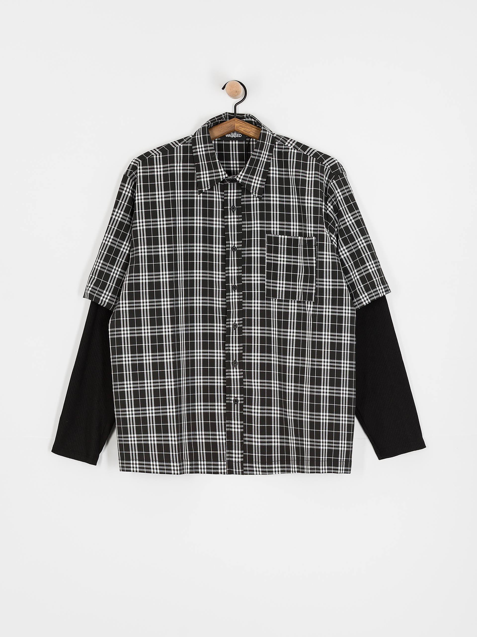 Сорочка Wasted Paris Yard Tartan Shirt Age (black/white)