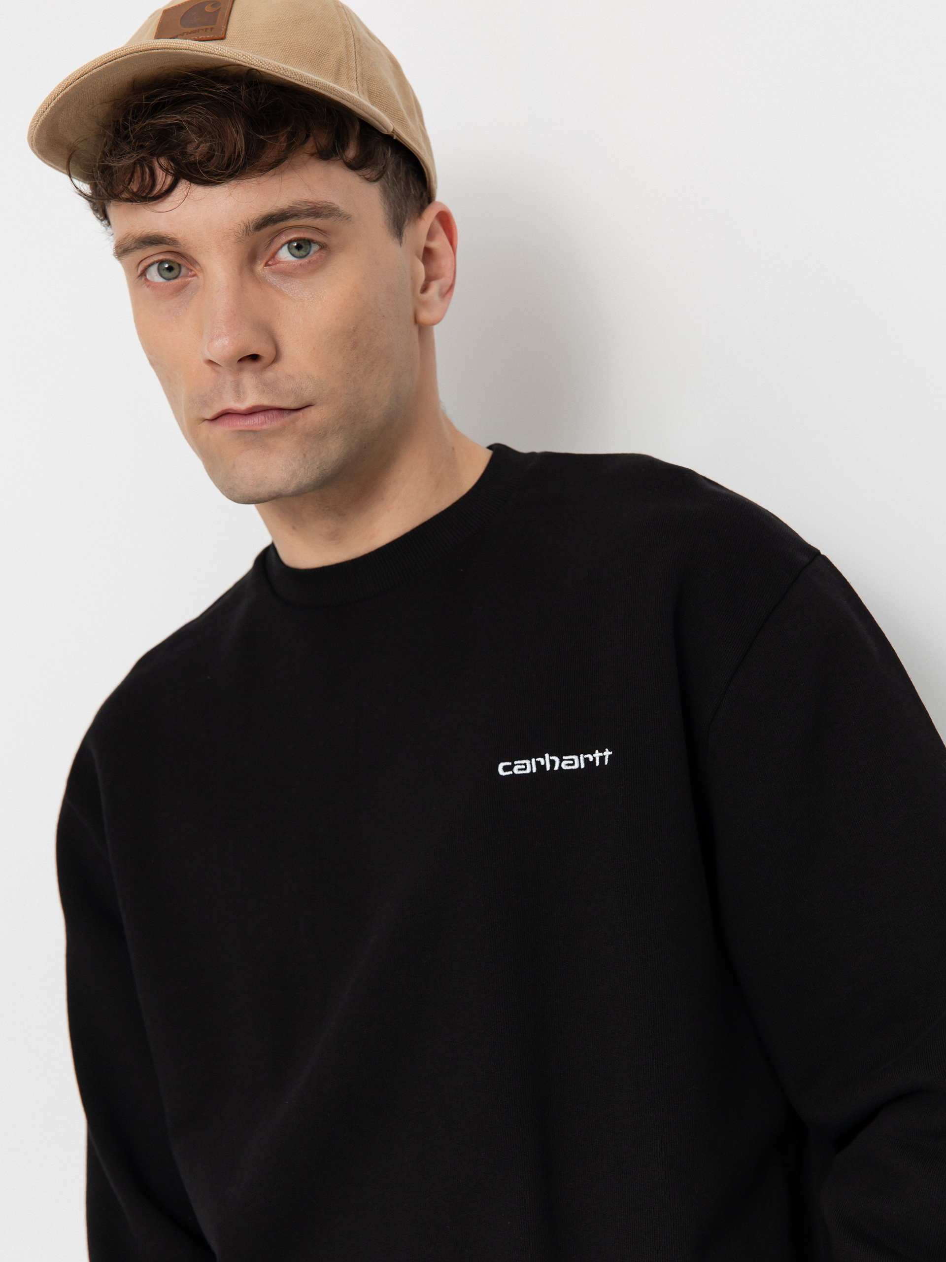 Світшот Carhartt WIP Script Embroidery (black/white)