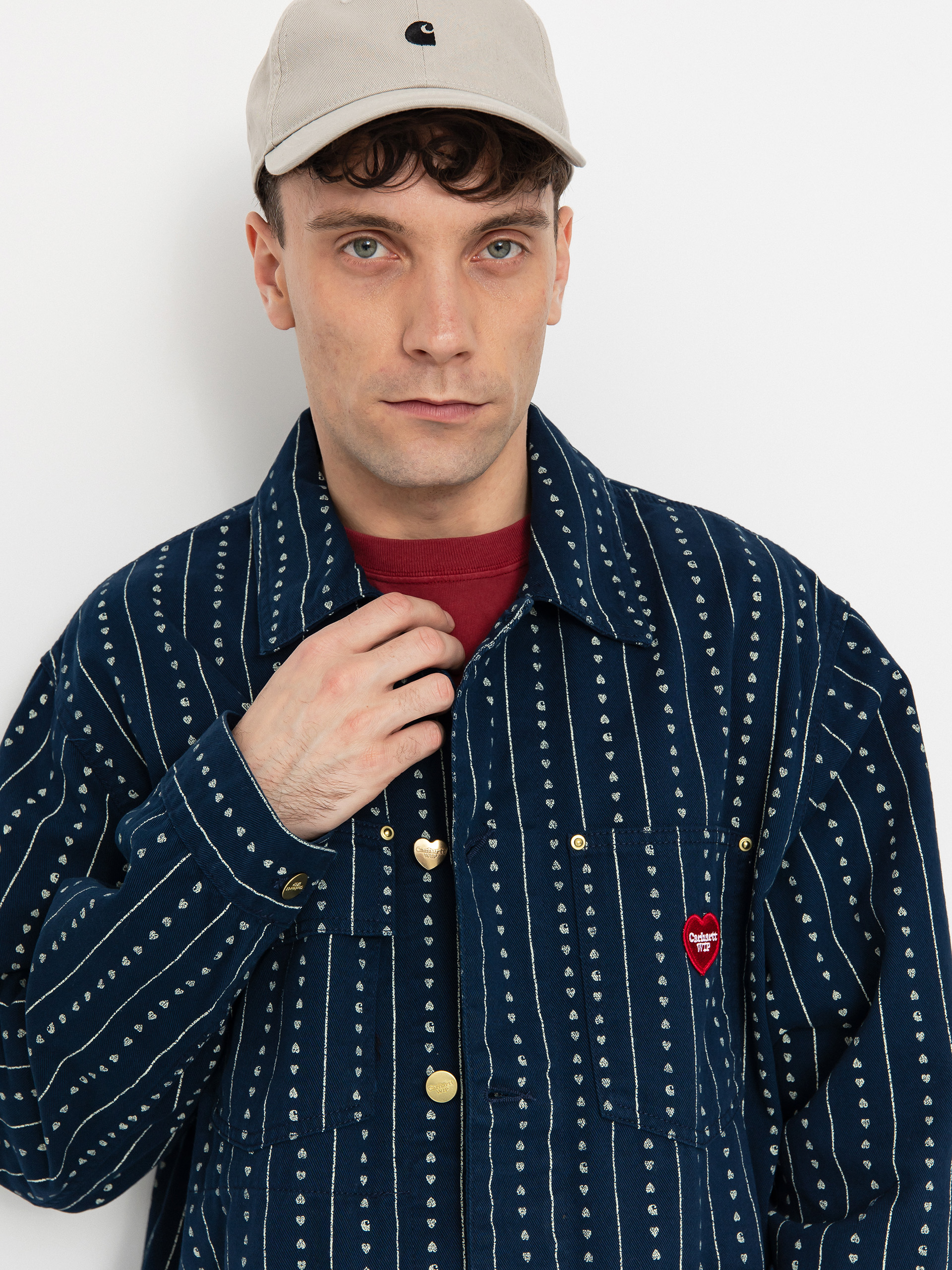 Куртка Carhartt WIP Drewe Chore Coat (heart c pinstripe/ink/natural)