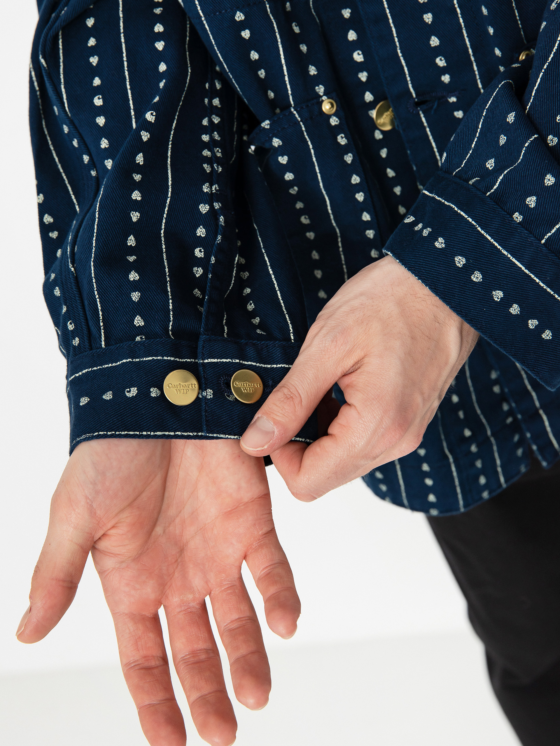 Куртка Carhartt WIP Drewe Chore Coat (heart c pinstripe/ink/natural)