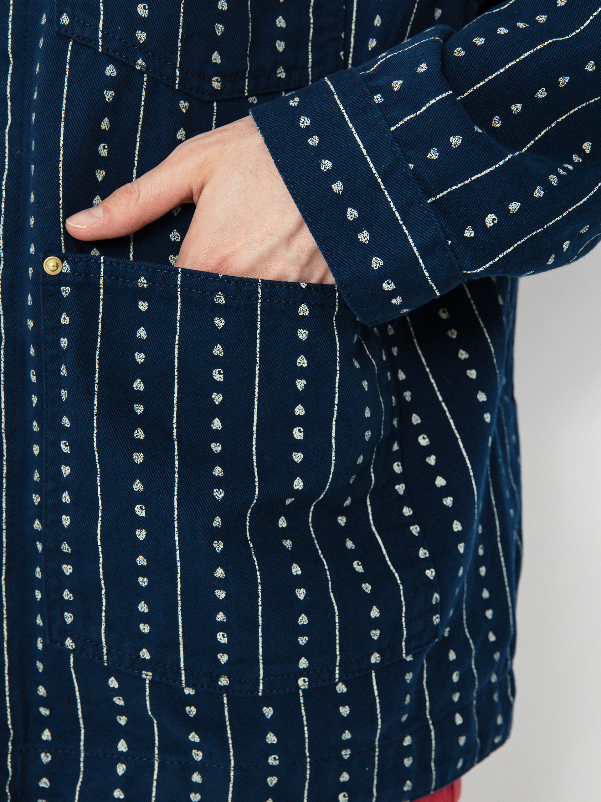 Куртка Carhartt WIP Drewe Chore Coat (heart c pinstripe/ink/natural)