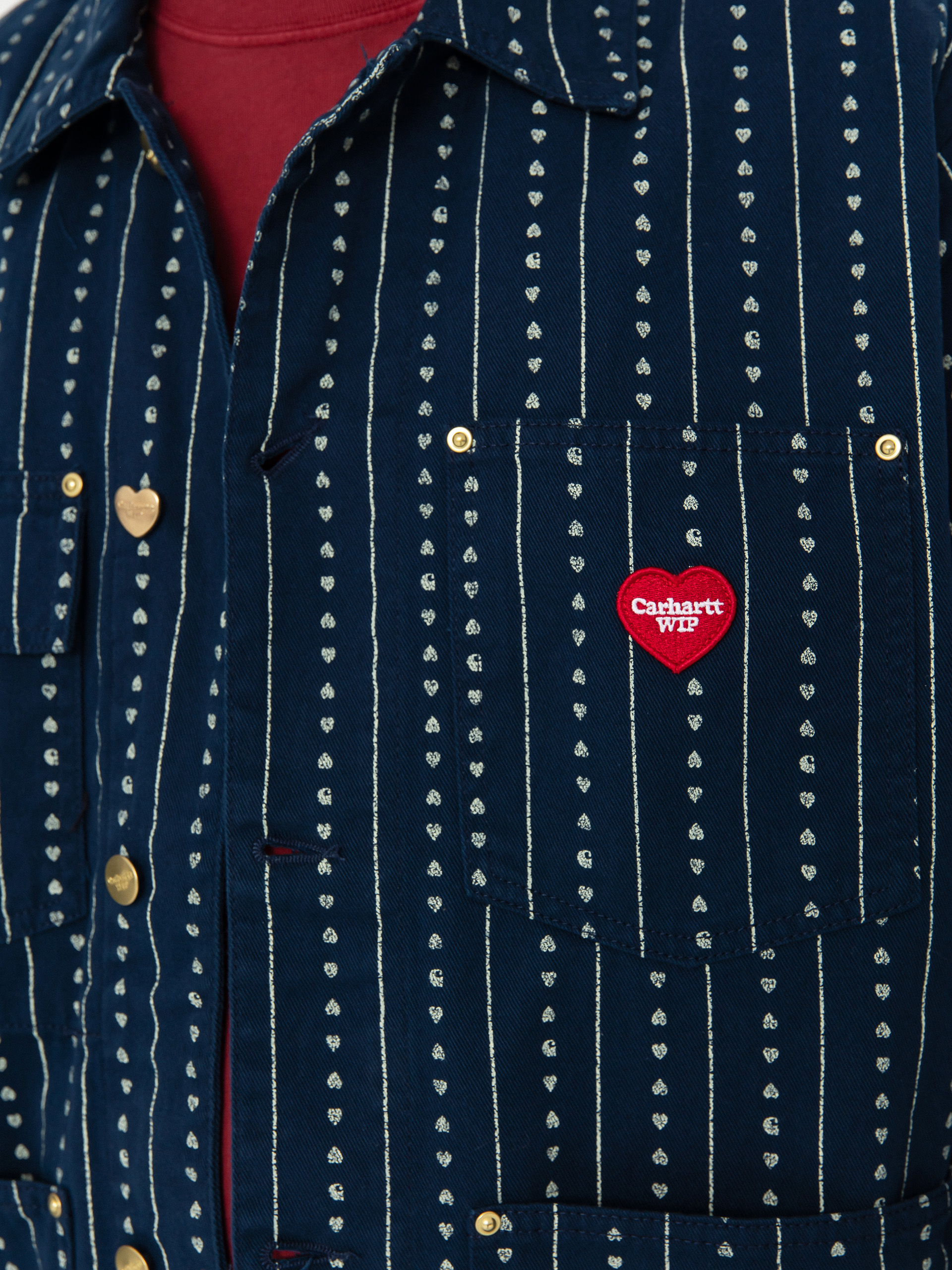 Куртка Carhartt WIP Drewe Chore Coat (heart c pinstripe/ink/natural)