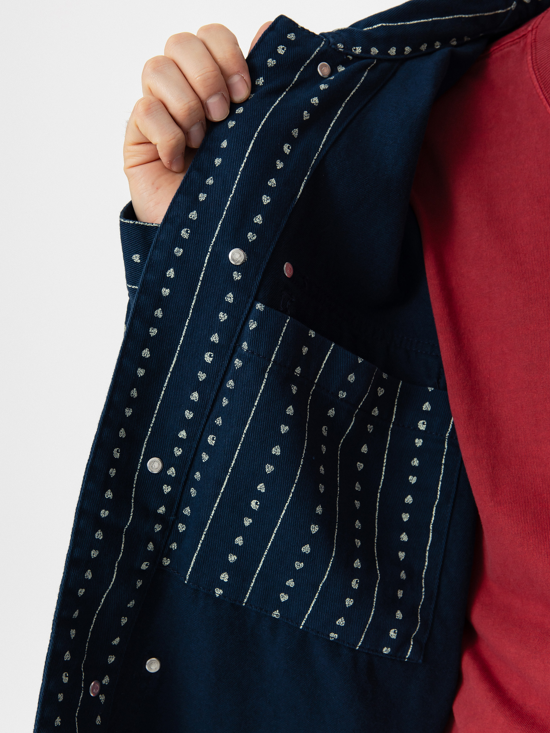 Куртка Carhartt WIP Drewe Chore Coat (heart c pinstripe/ink/natural)