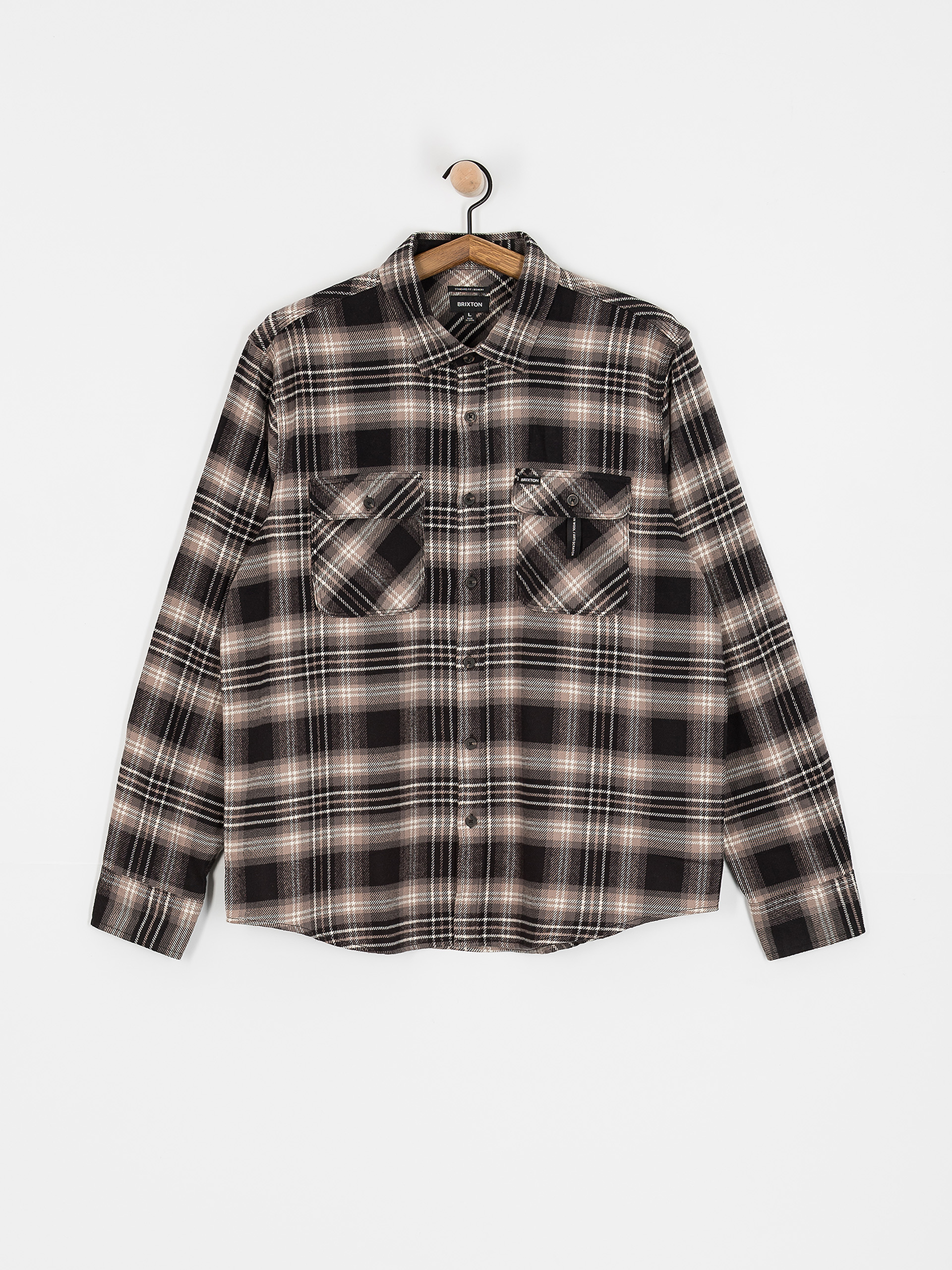 Сорочка Brixton Bowery Flannel (black/charcoal/beige)