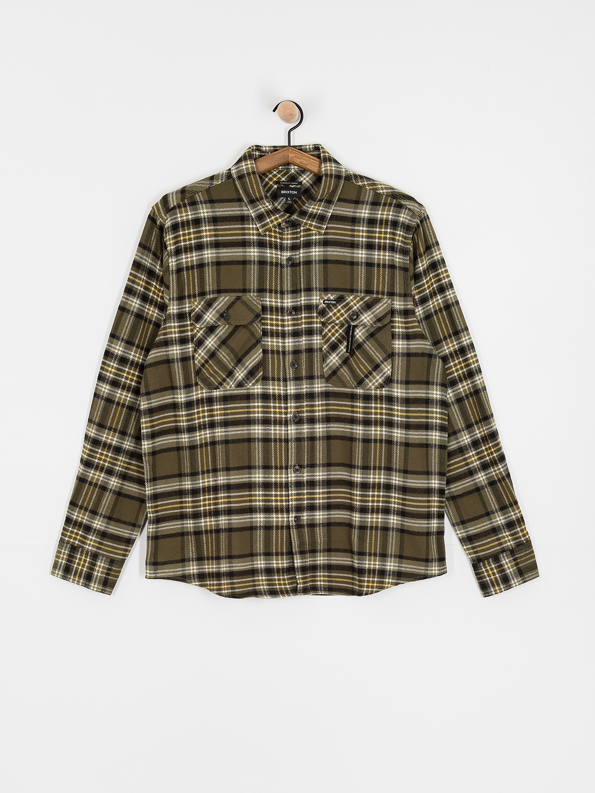 Сорочка Brixton Bowery Flannel (ivy green/olive surplus/black)