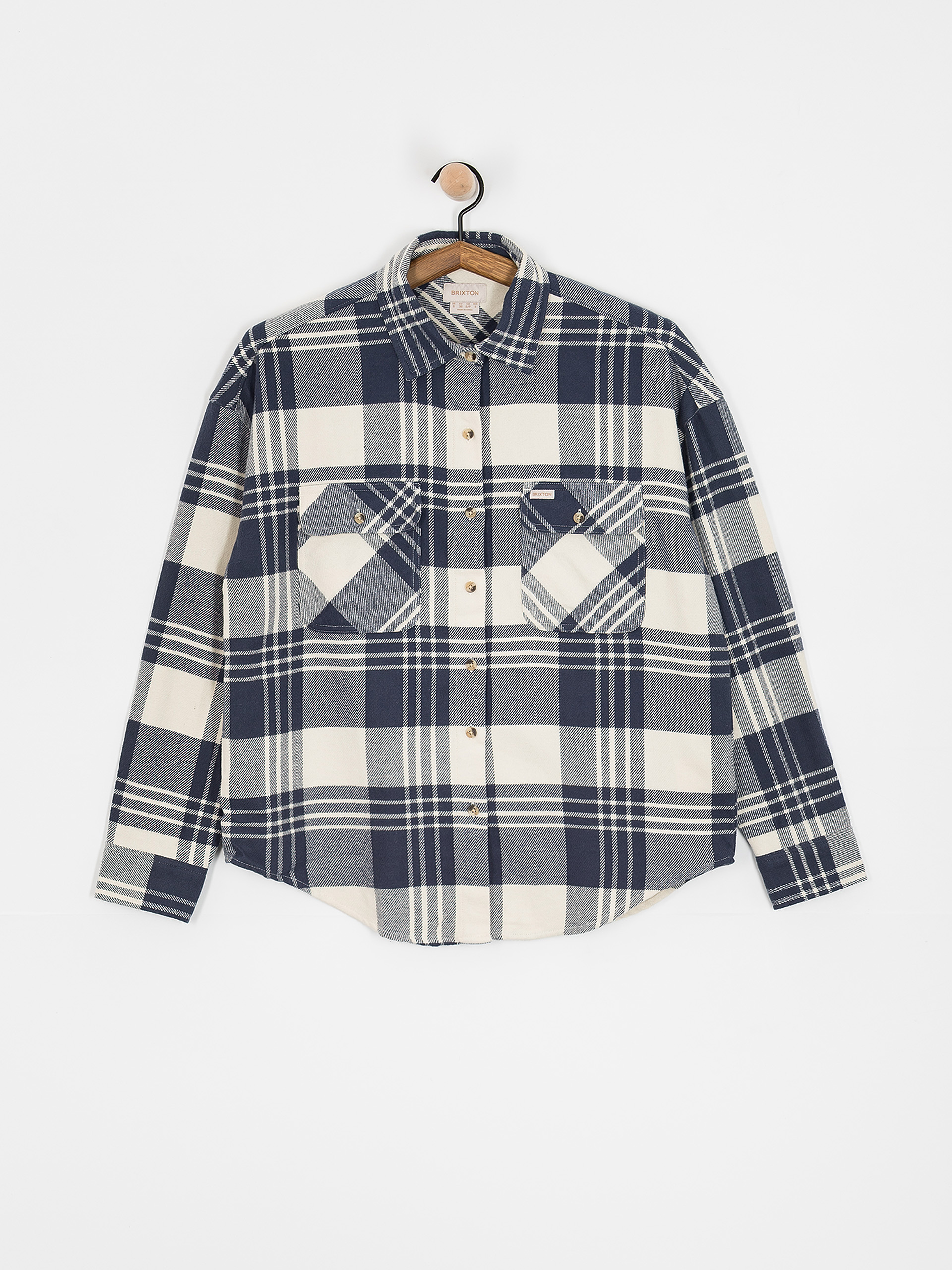 Сорочка Brixton Bowery Classic Flannel Wmn (azure blue/whitecap plaid)