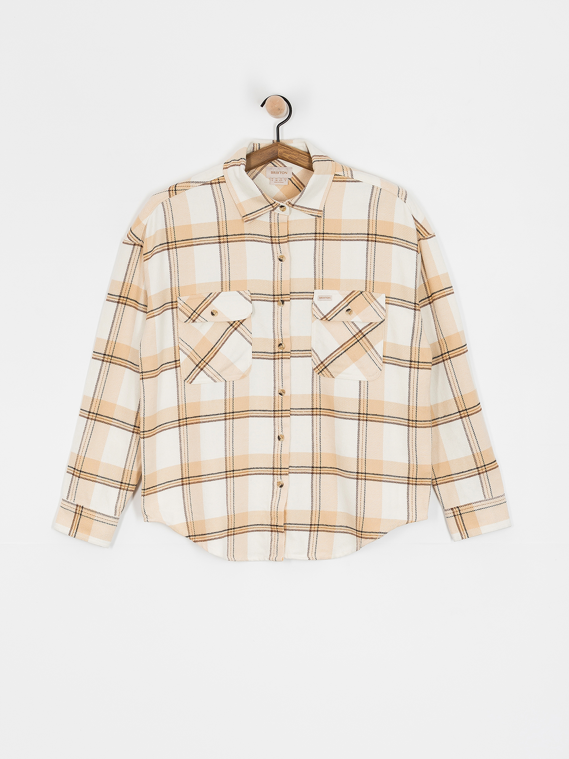 Сорочка Brixton Bowery Classic Flannel Wmn (off white/semolina/washed copp)