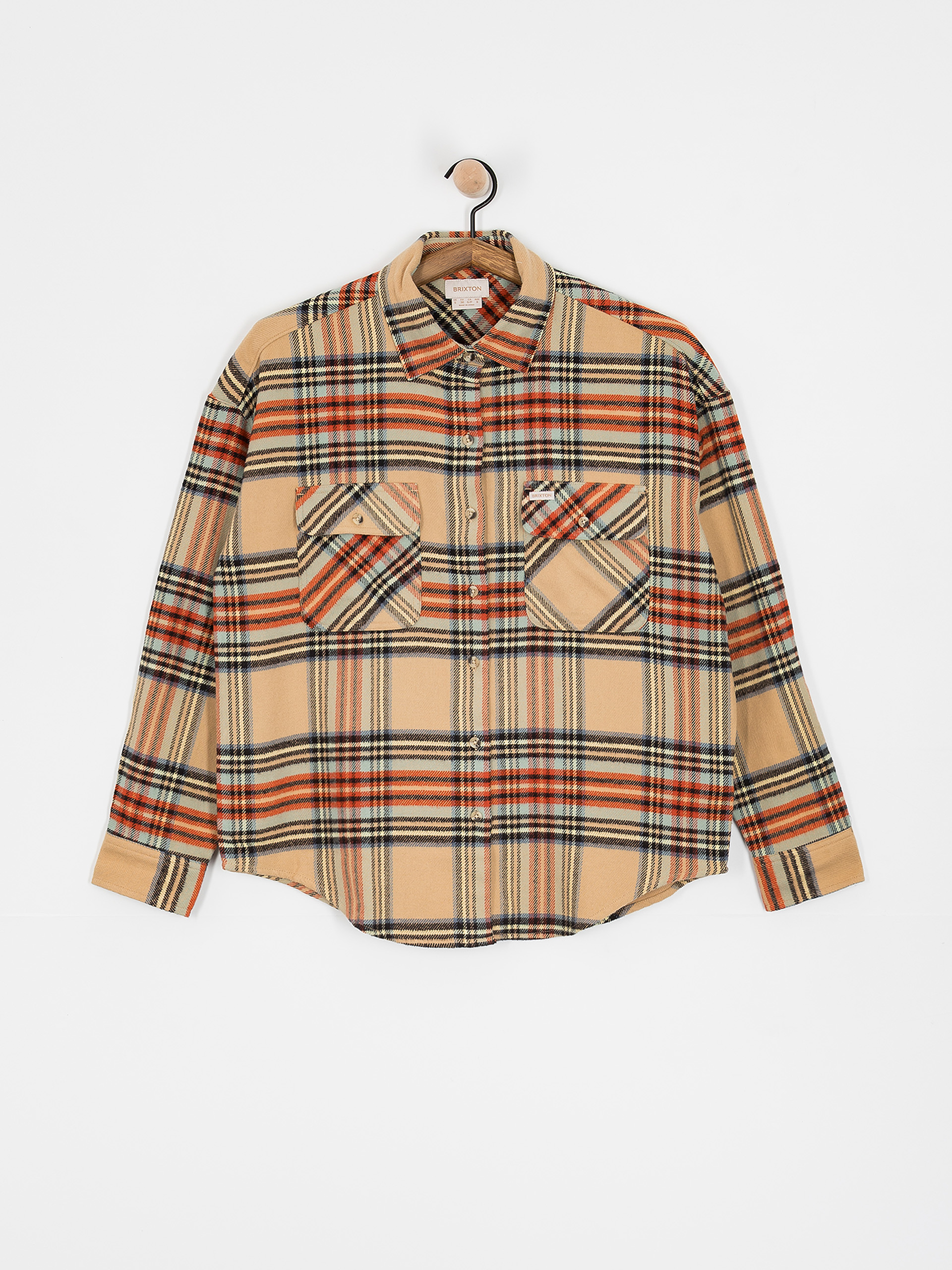 Сорочка Brixton Bowery Classic Flannel Wmn (sand/burnt brick/black plaid)