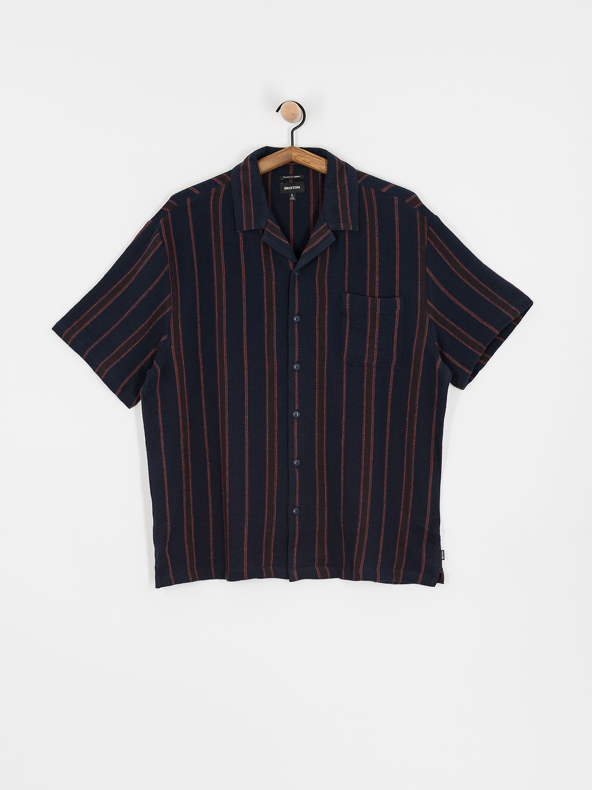 Сорочка Brixton Bunker Waffle Stripe (washed navy stripe)