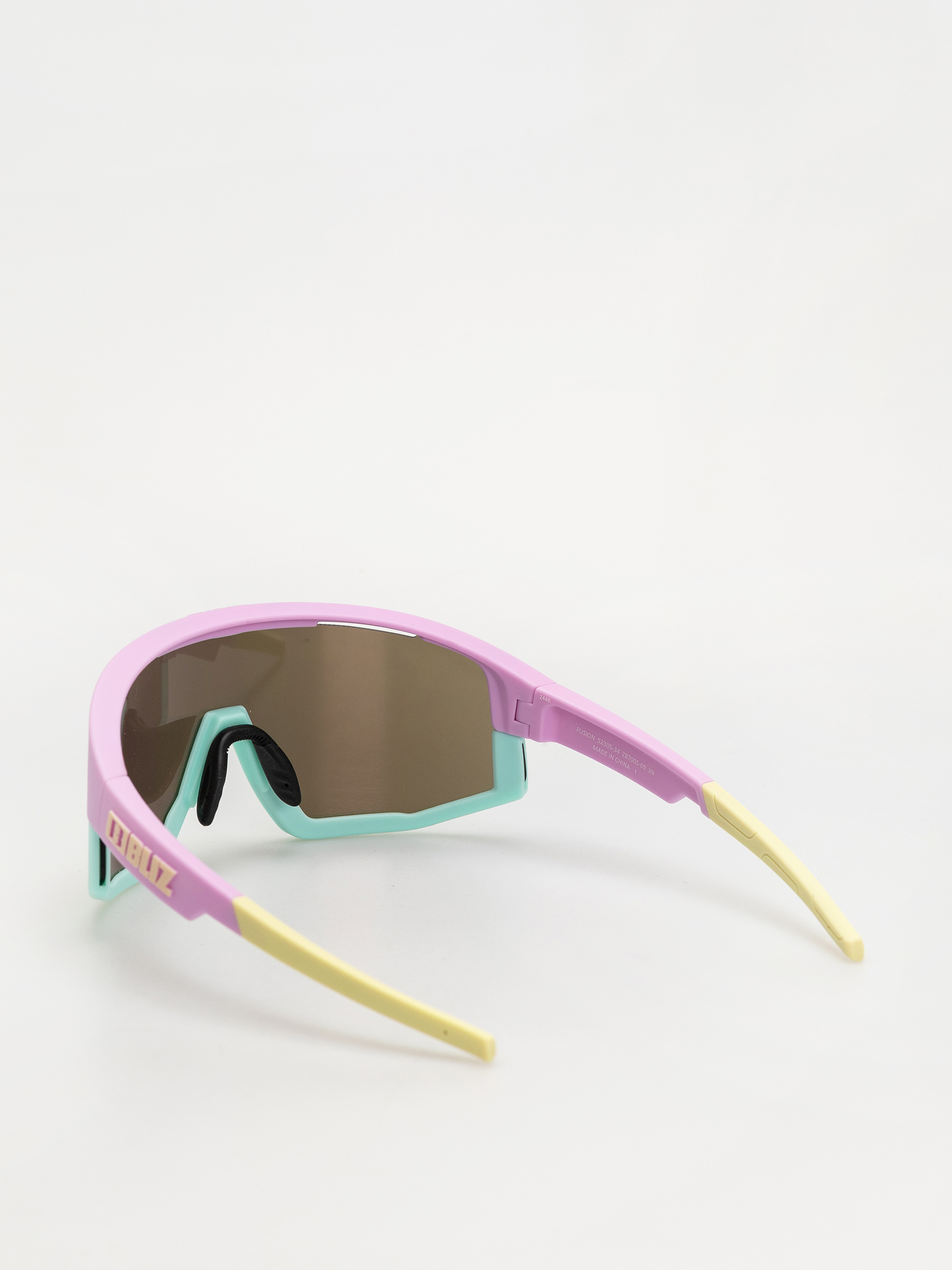 Сонцезахисні окуляри Bliz Fusion (matt pastel purple w yellow logo matt mint jawbone + spare jawbone in yellow/brown w pink 